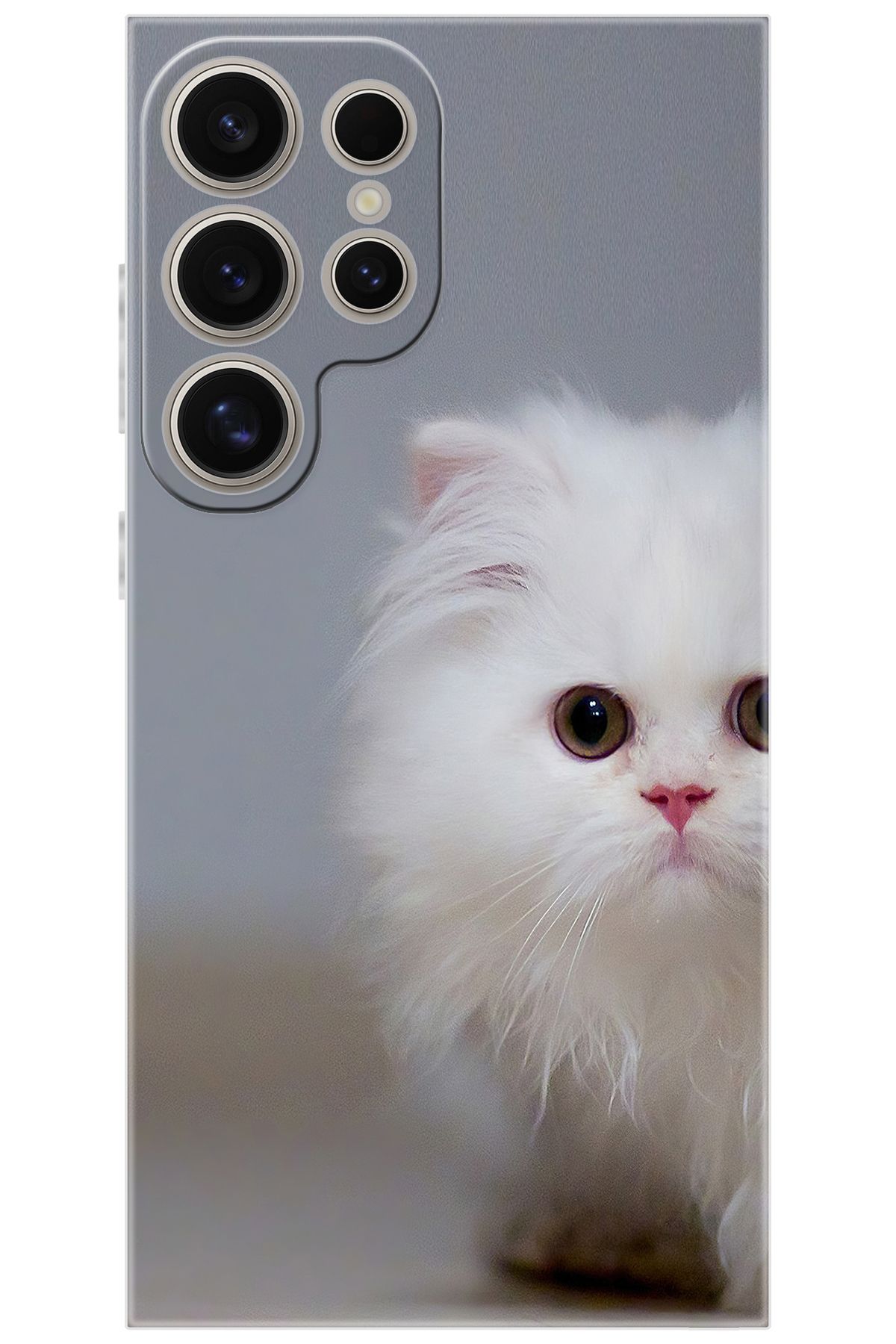 Ceppare Samsung Galaxy S24 ULTRA (SM-S928B) Uyumlu Kılıf Desen Baskılı Silikon Beyaz Kedi STK:139 CP-l9yS8pv