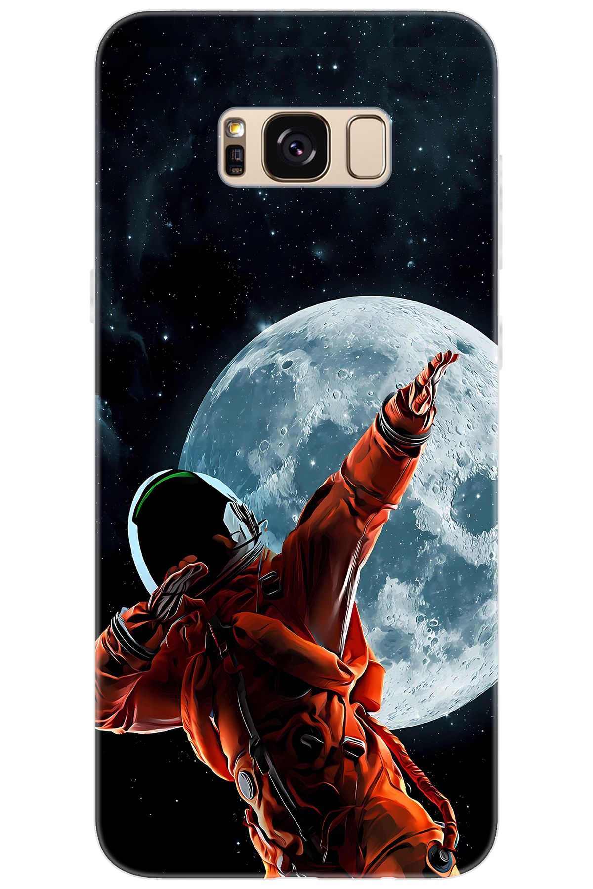 Ceppare Samsung Galaxy S8 PLUS (SM-G955F) Uyumlu Kılıf Desen Baskılı Silikon Astronot STK:674 CP-5888WRA