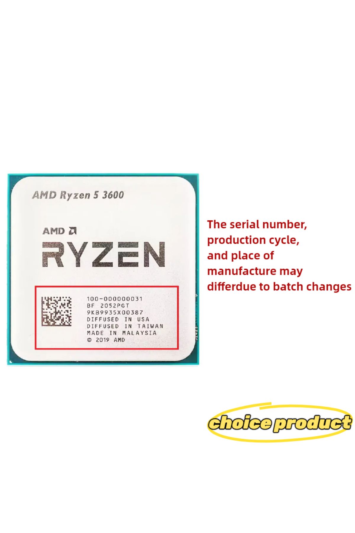 Choice-Amd Ryzen 5 R5 3600 3.6ghz 6-core 12-thread Cpu Processor Lga Am4 5