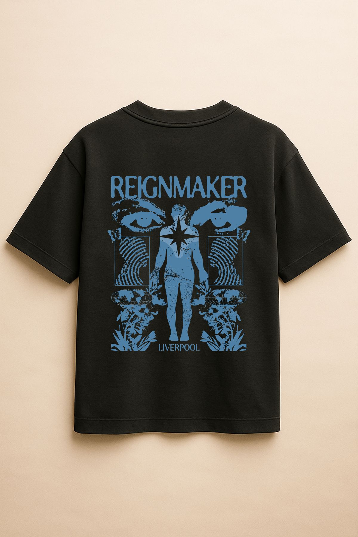 Altair Tr Siyah Renk Oversize Reignmaker Baskılı Unisex Tişört T-Shirt