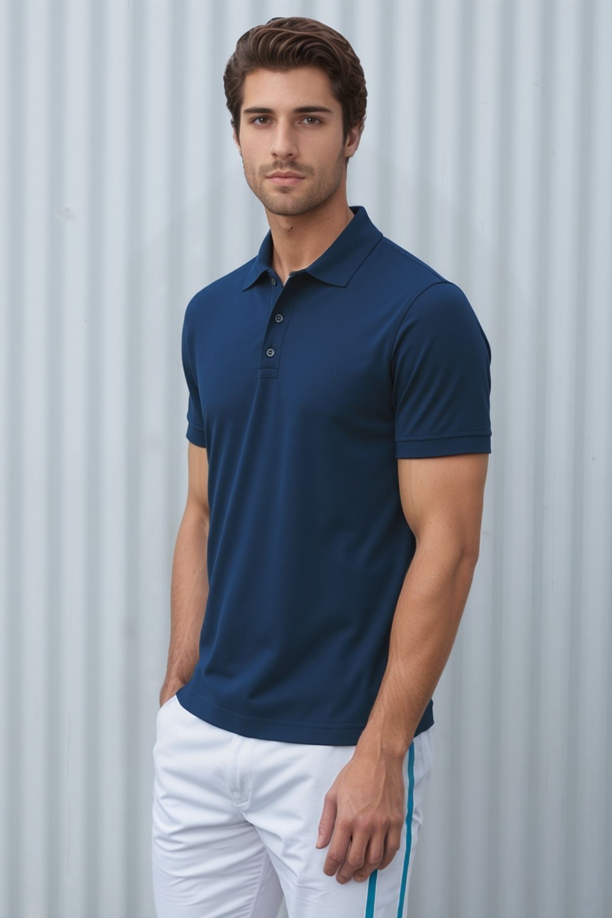 Soweto Erkek Düğmeli Kısa Kol Regular Fit %100 Pamuklu Polo Yaka Basic T-Shirt