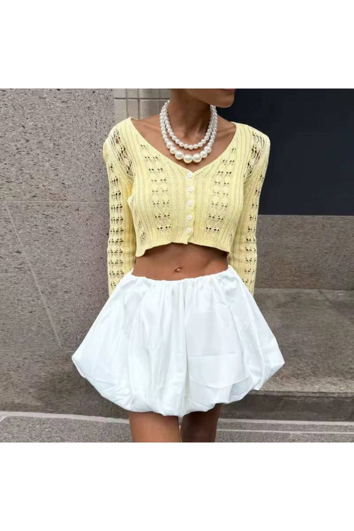 Abalı Yeni sezon triko Ajurlu hırka Alhawi Vilda model .
