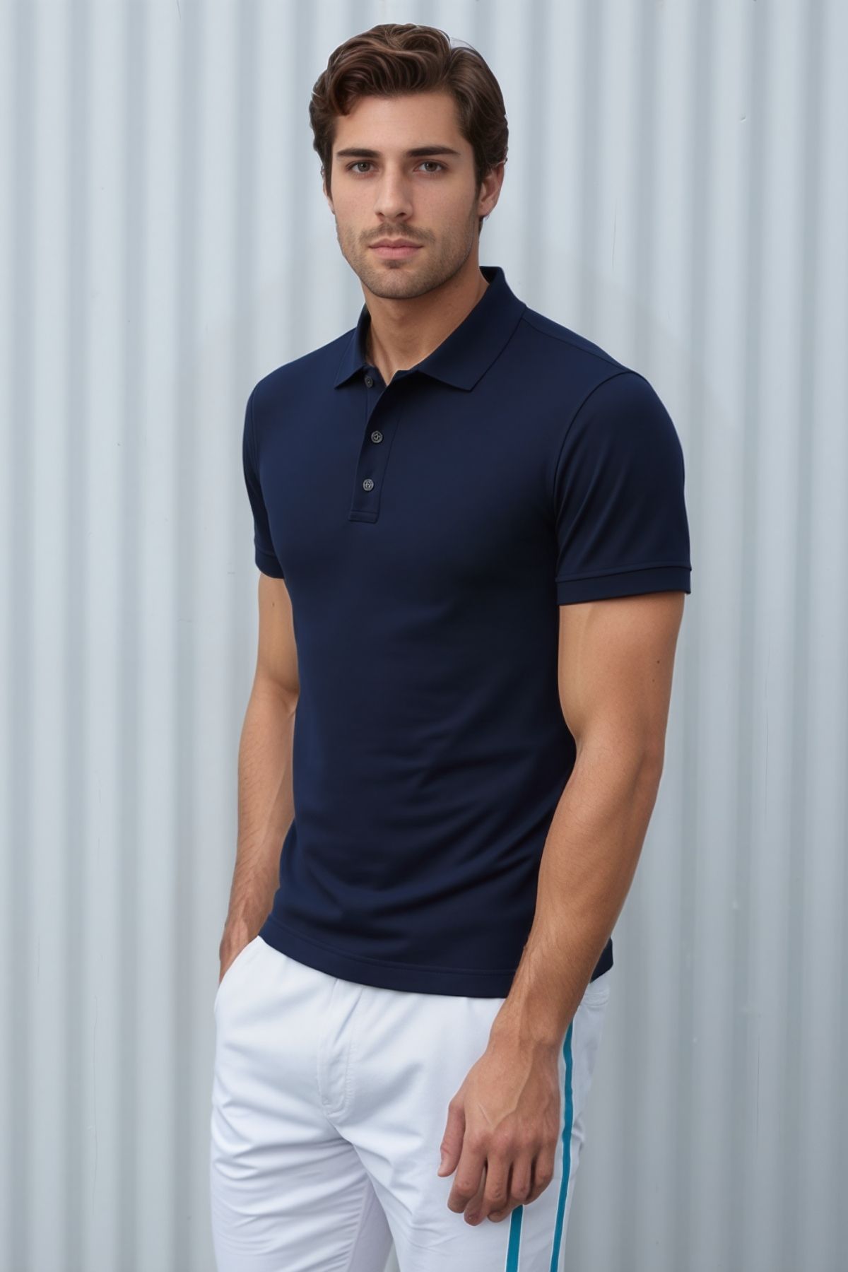 Soweto Erkek Düğmeli Kısa Kol Regular Fit %100 Pamuklu Polo Yaka Basic T-Shirt