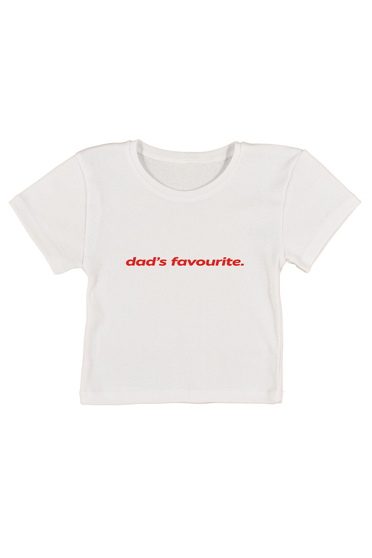 urbvn Dad Favorite's Baskılı Beyaz Crop Top