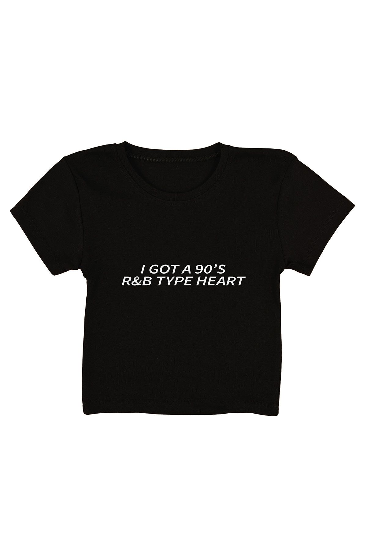 urbvn R&b Baskılı Siyah Crop Top