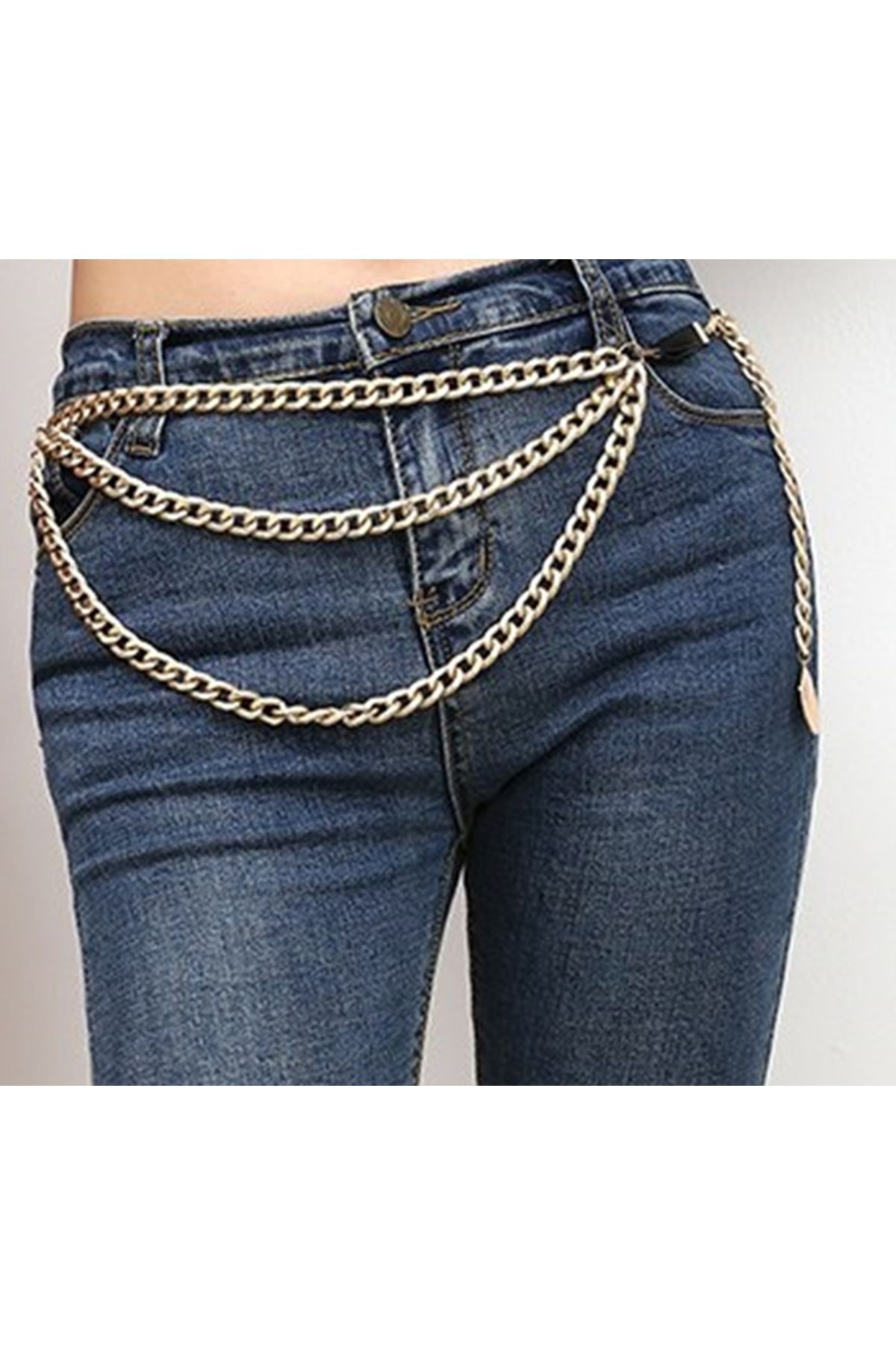 Nishstyle Lena Model Altın Renk Aksesuar Zincir Kemer