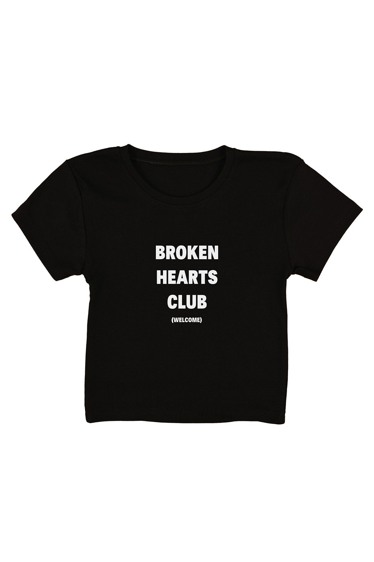 urbvn Broken Baskılı Siyah Crop Top