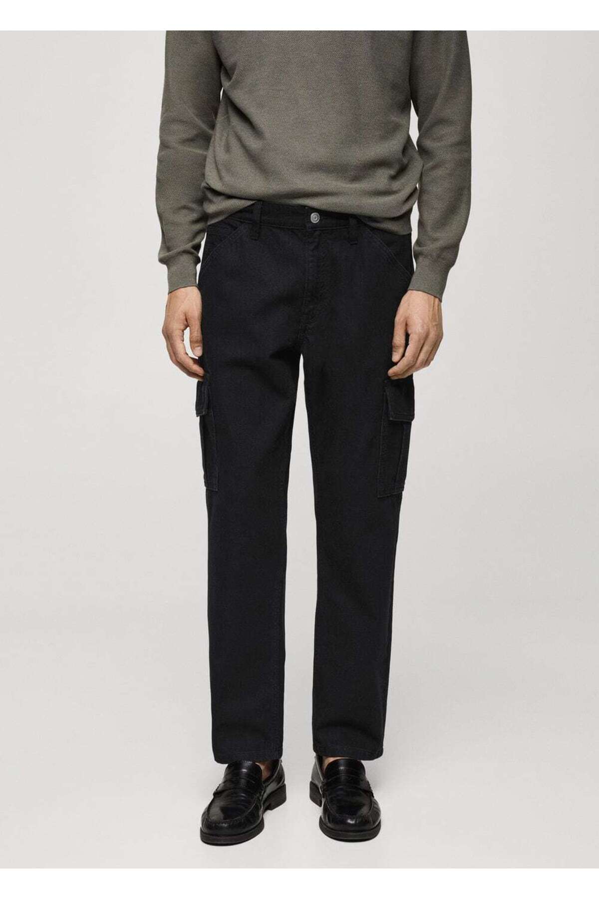 Düz kesim kargo jean pantolon