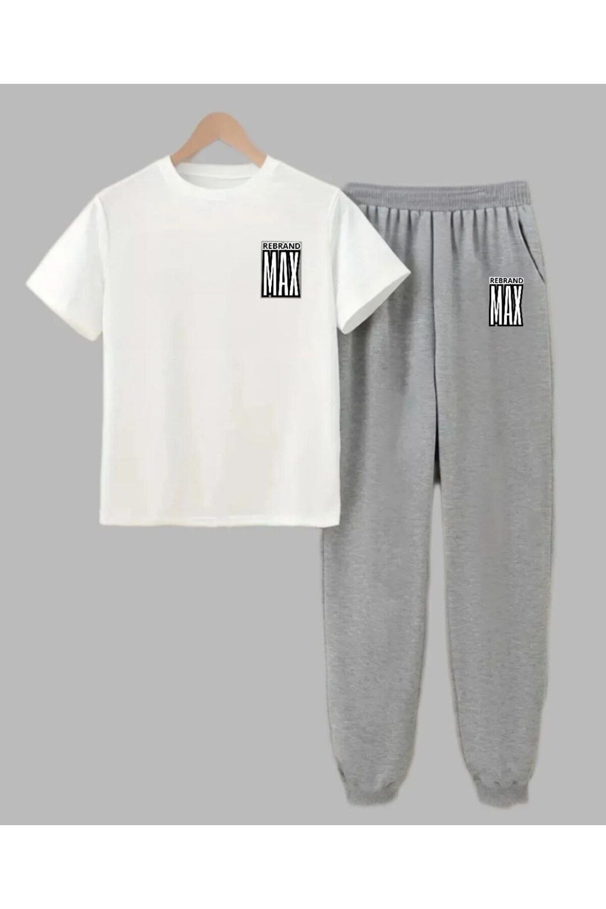 REBRAND Oversize T-shirt Uzun Pantolonlu Takımı Spor - Baskılı