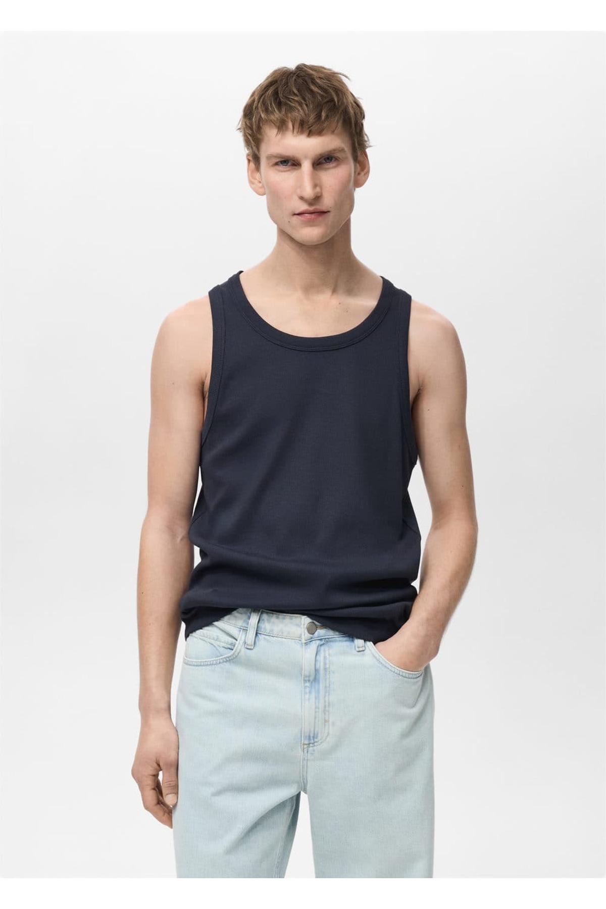 Slim fit pamuklu atlet