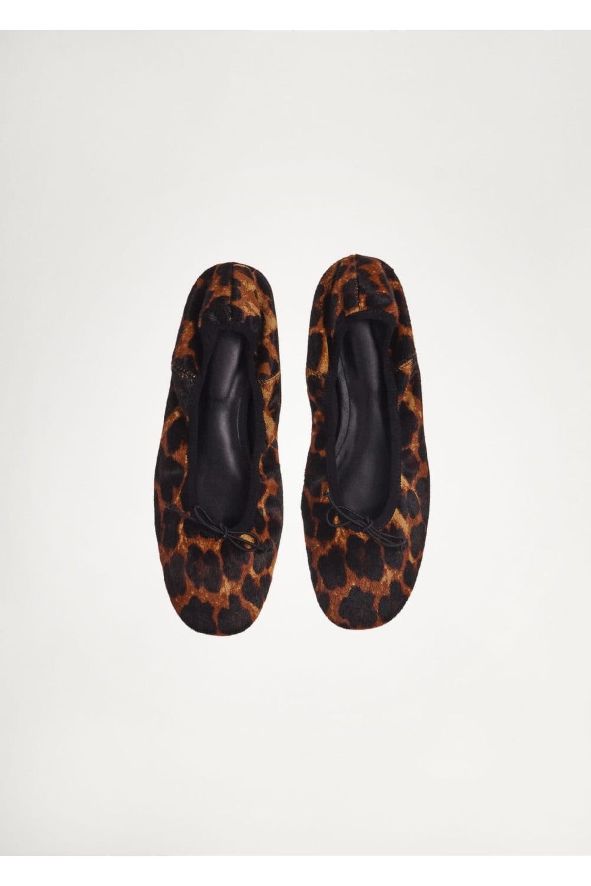 MANGO Woman-Leopard Print Leather Ballerinas 6