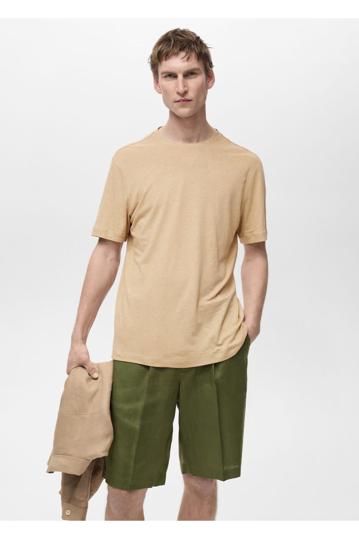 Slim Fit Keten Tişört