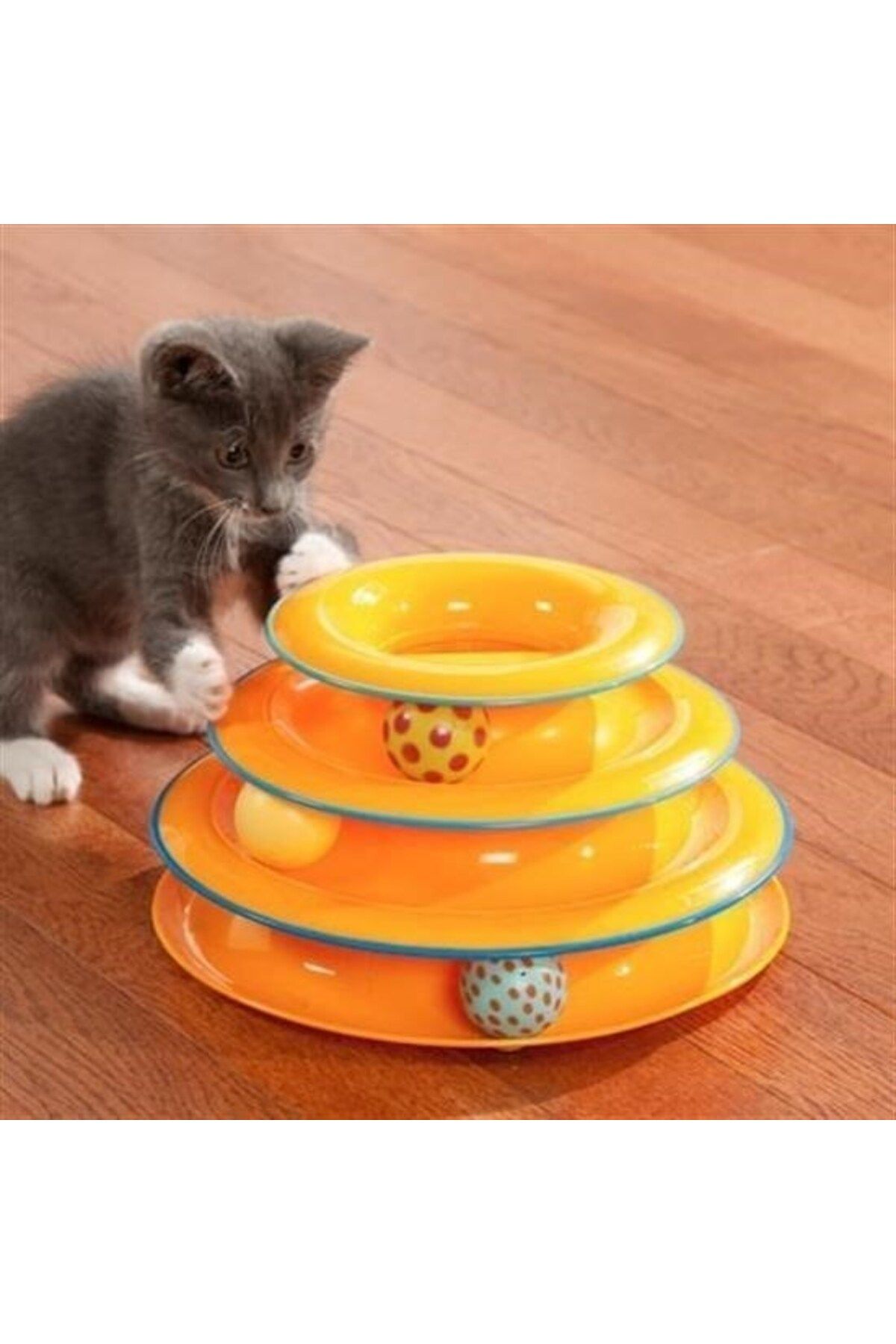 ForWhat Büro Ev Evcil Hayvanı için Eğleneli Üç Katlı Kedi Oyuncağı Seti