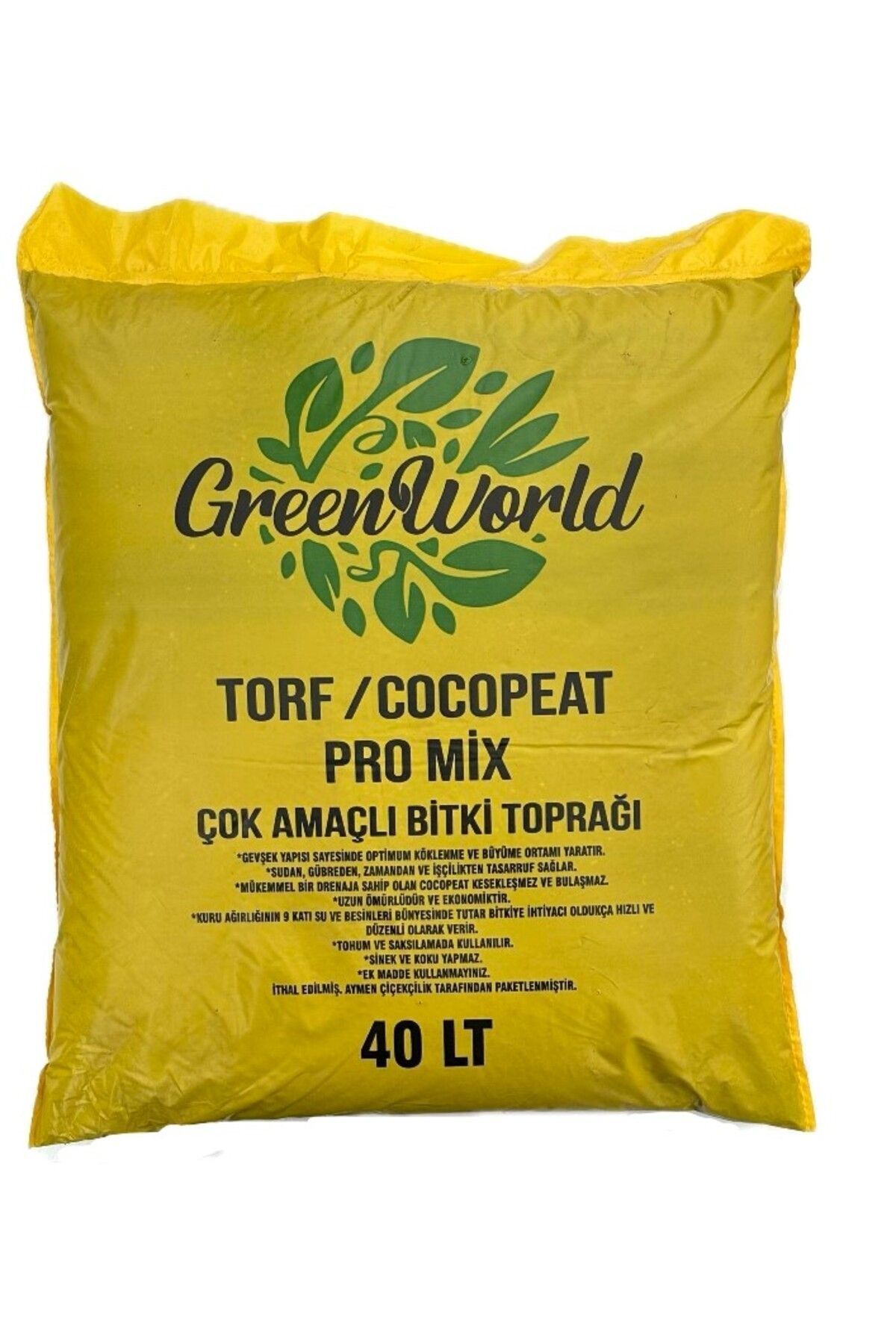 Green World 40 Litre Çok Amaçlı Bitki Toprağı Torf Cocopeat Pro Mix - Kokopit Özel Karışım Saksı Harcı