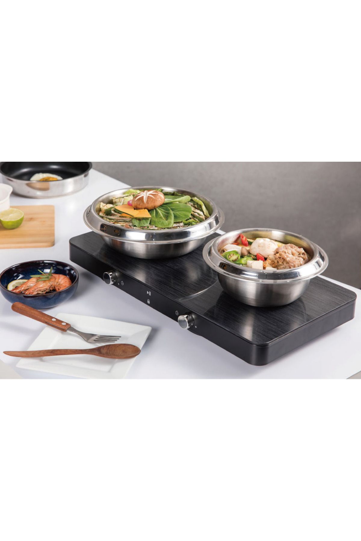 Zass-Zip 02 Double Electric Induction Hob, 2800w, Led Display, 7 Power Settings, Cooking Pause 10