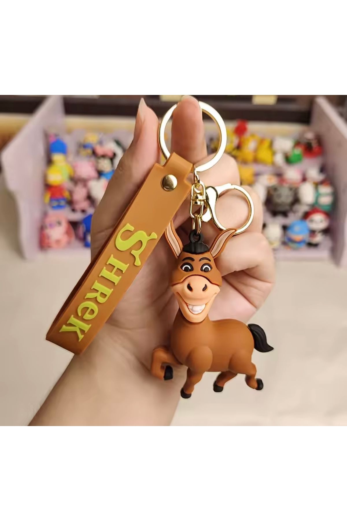 Shrek Sunglasses Lüks Silikon Anahtarlık 3D Büyük boy