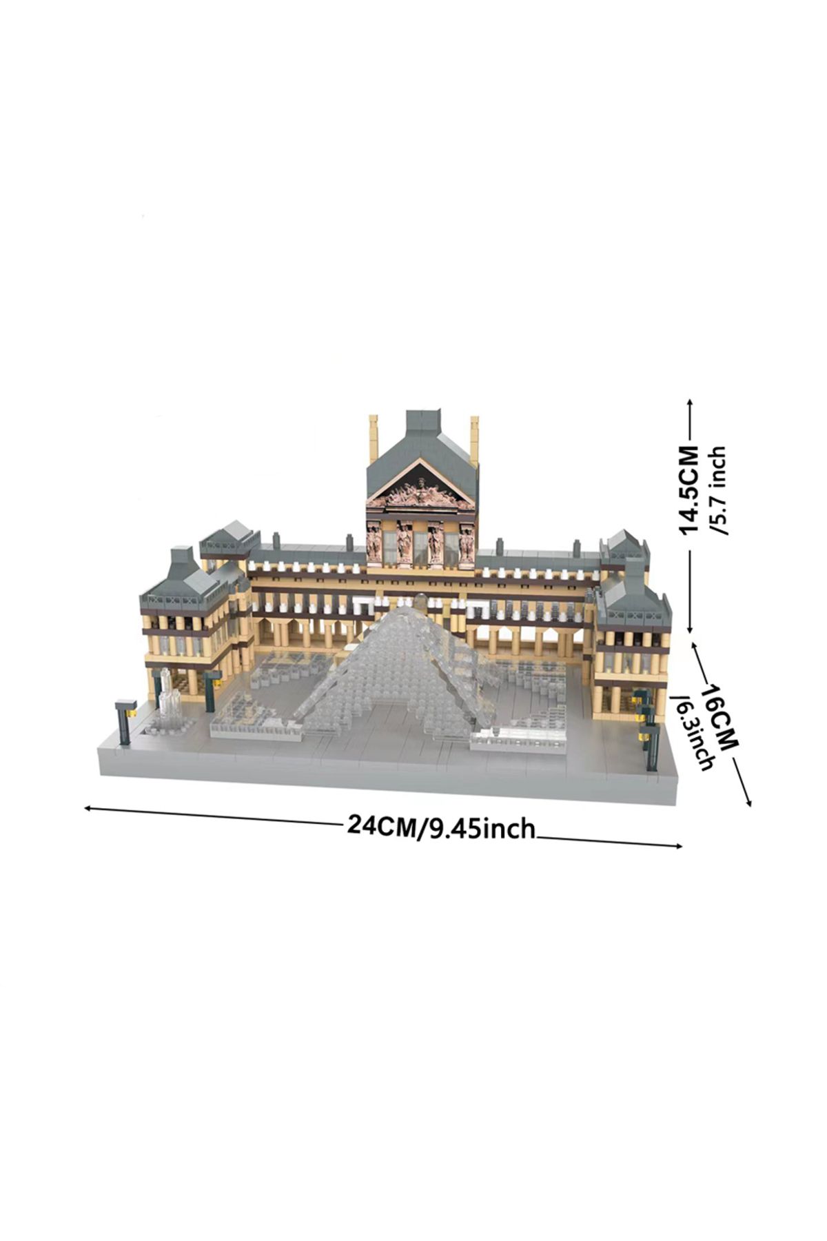 Choice-with box The Louvre Louvre Museum Micro Mini Building Block Set: Iconic Art Gallery Micro Bricks Mod 1