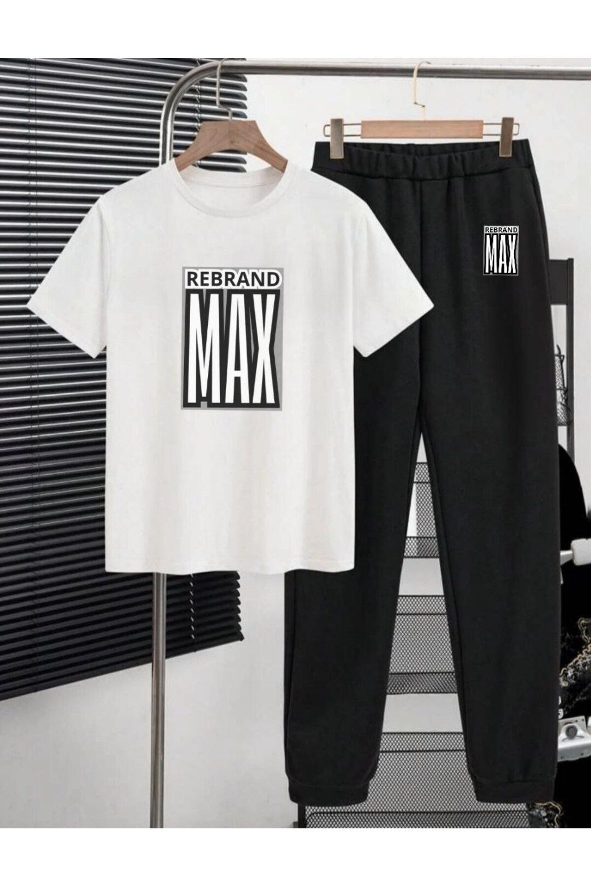 REBRAND Oversize T-shirt Uzun Pantolonlu Takımı Spor - Baskılı