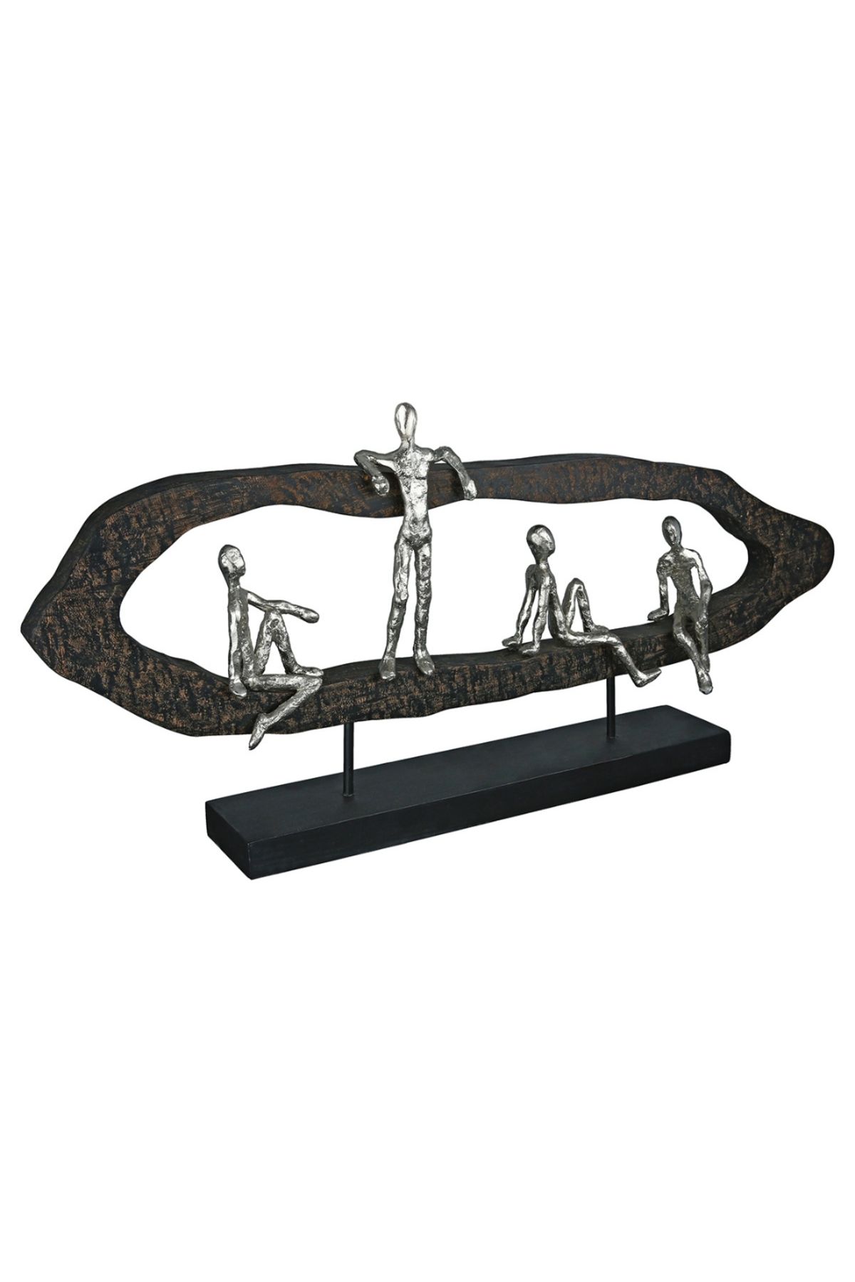Gilde Gılde Heykel Grup Mango Ağacı Siyah Gümüş Renkli L.10 Cm W.75 Cm H.35 Cm