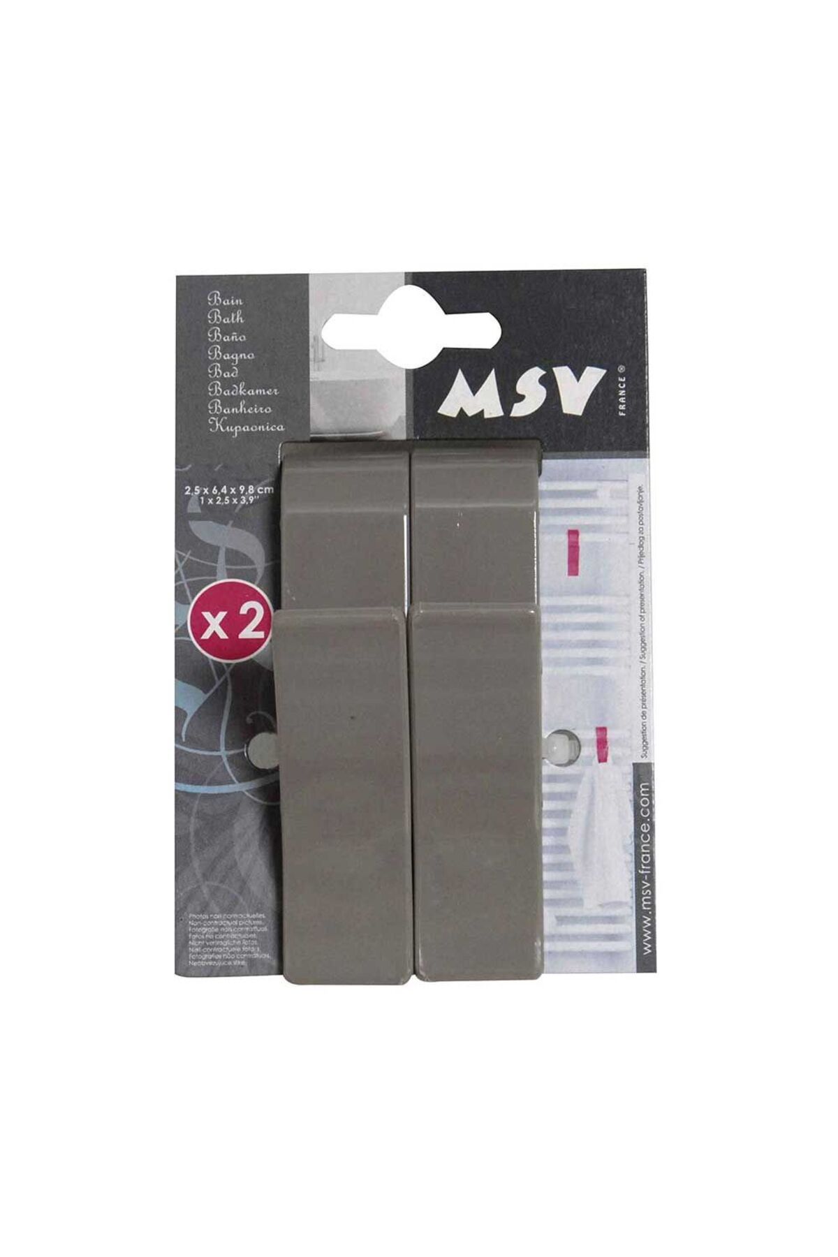 Homelux-Towel Hooks, 2 pcs/set, gray 2