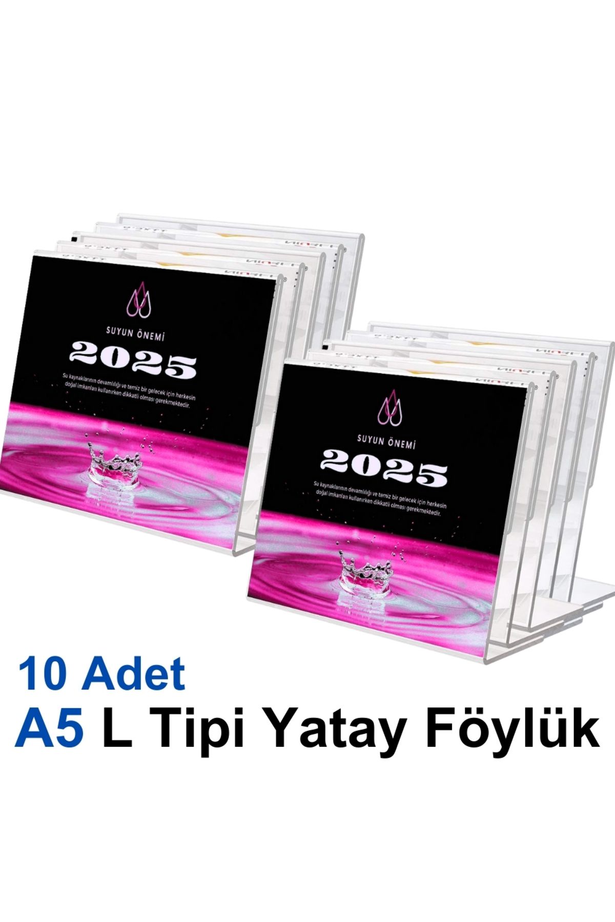 Karlobi A5 L Tipi Yatay Föylük - 10 Adet | Şeffaf Föylük | - | Pleksi Dosya |