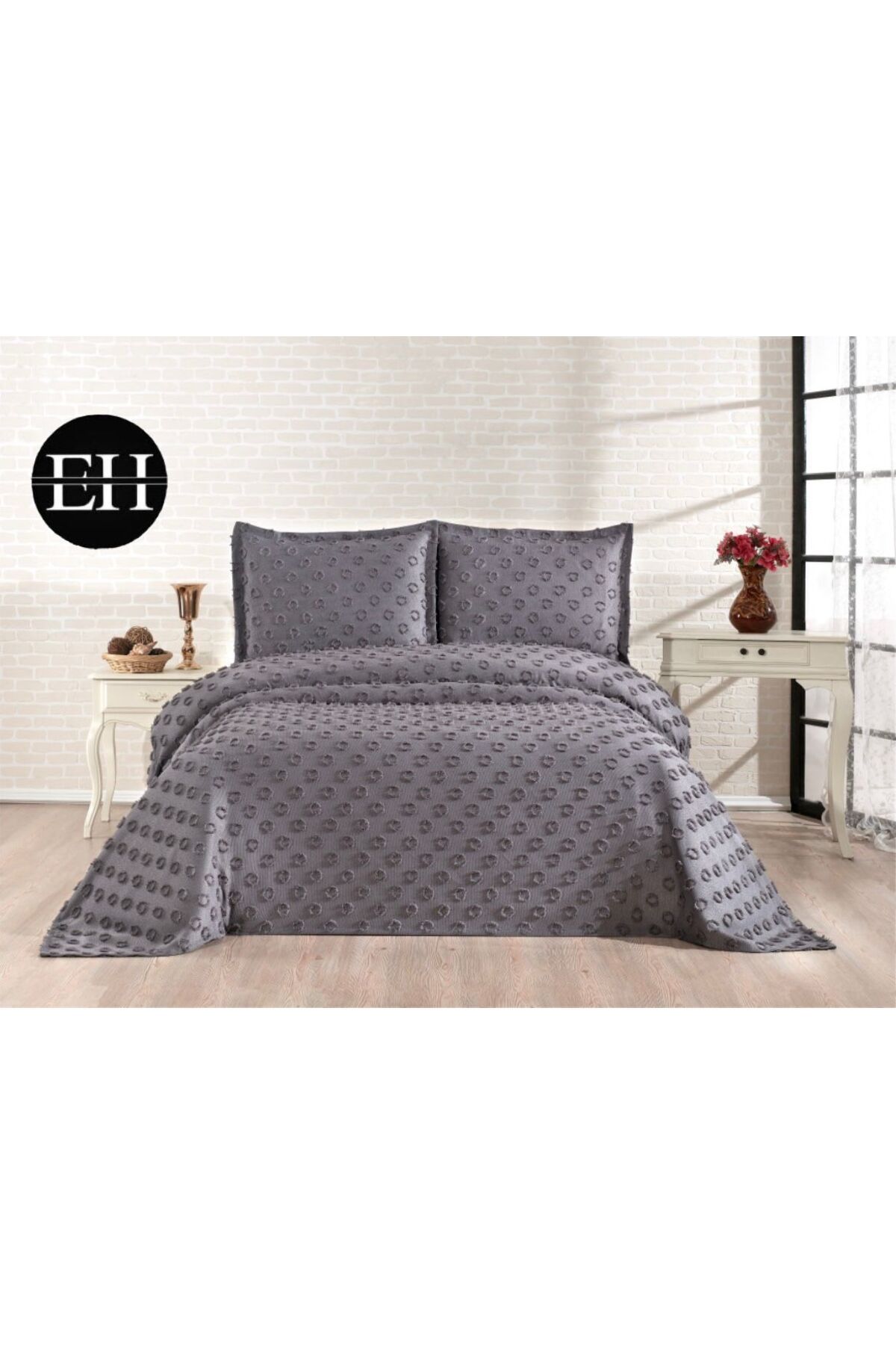 Elvira Home Collection Eh Çİft Kişilik 3 Parça İskandinav Yatak Örtüsü Seti-Yatak Örtüsü Takımı-Pike Takımı Günlük Çeyizlik