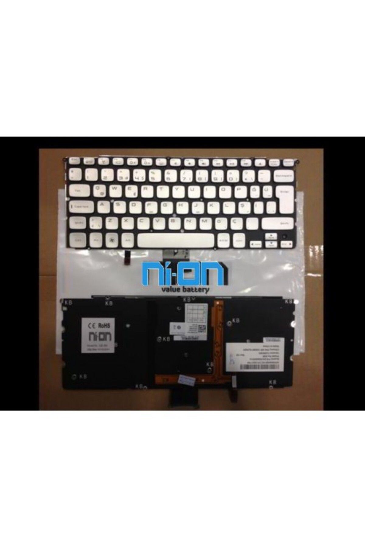NION Dell 09F6M9 uyumlu Notebook Klavye (Gri Aydınlatmalı TR)