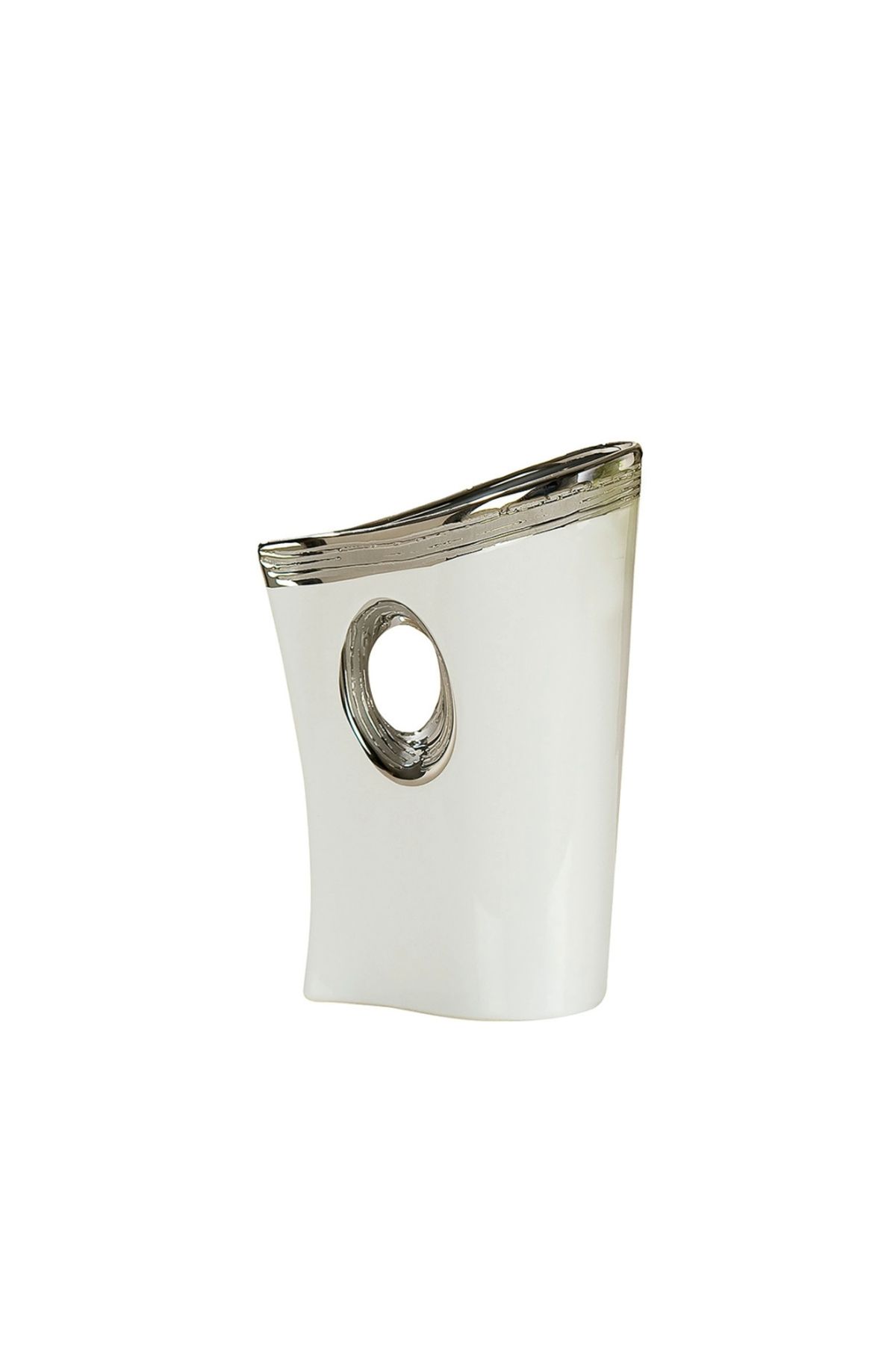 Gilde Gılde Seramik Vazo Beyaz Renk L.9 Cm W.17 Cm H.26 Cm