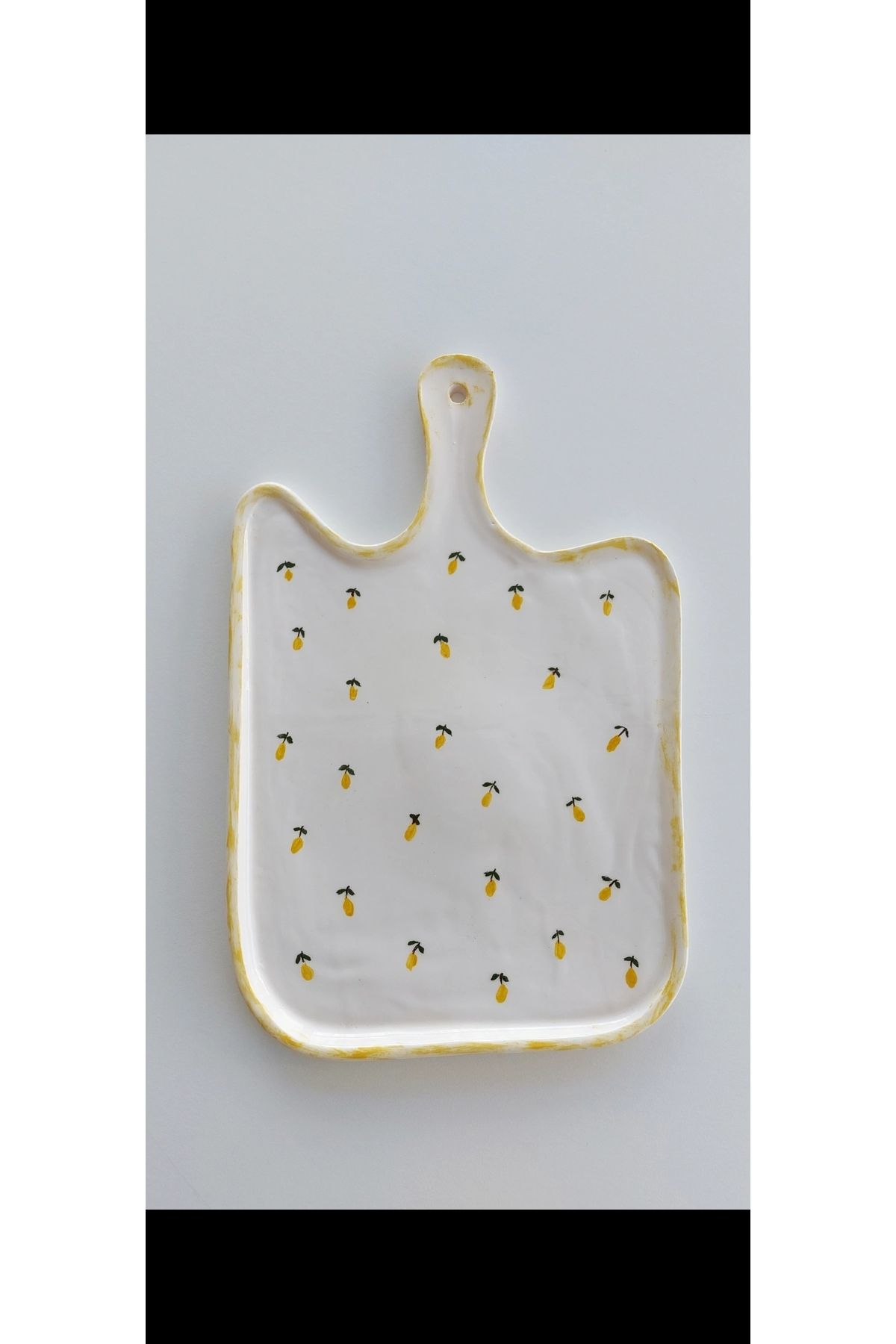 Ohlala Atelier Limon Desenli Seramik Sunumluk El Yapımı Peynir Meyve Sunum Tabağı Kahve Sunumu Handmade Plate