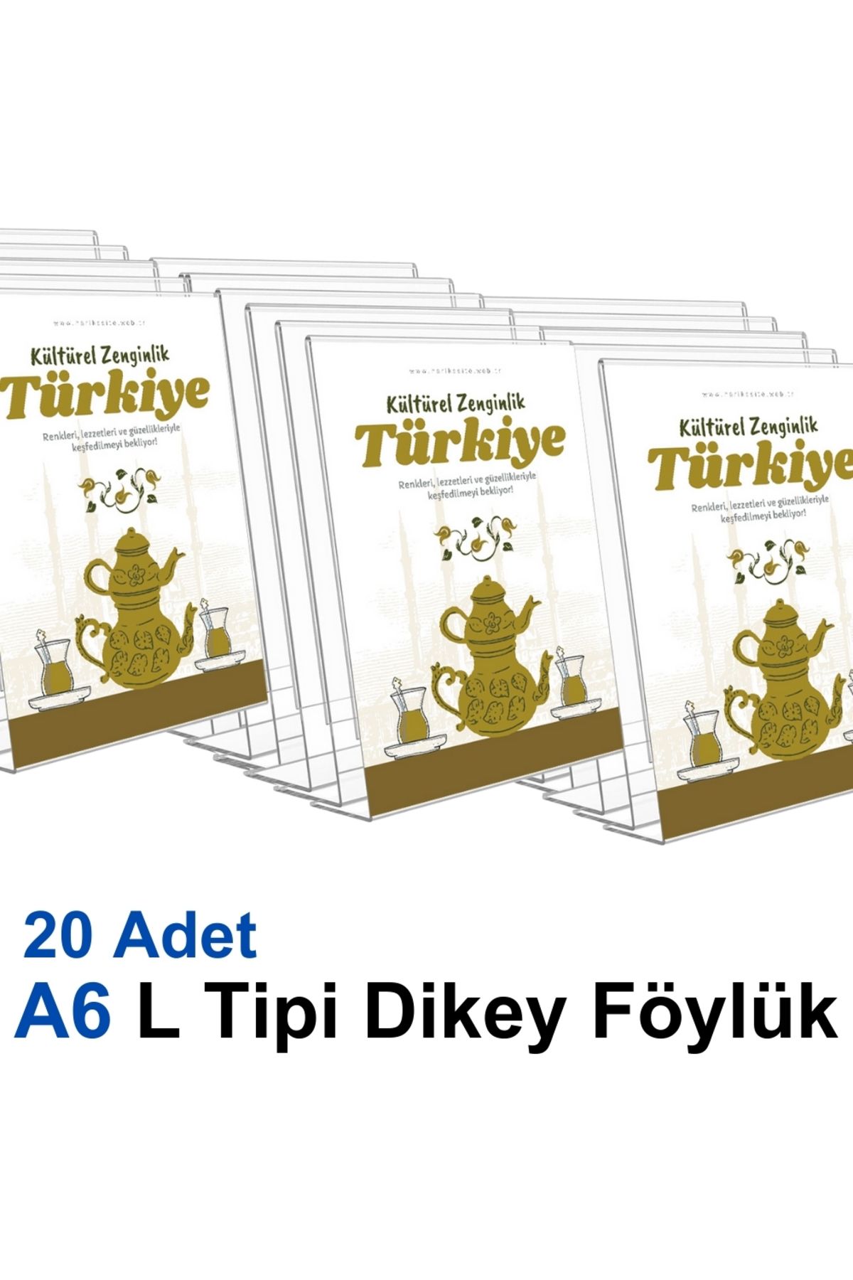 Karlobi A6 L Tipi Dikey Föylük - 20 Adet | Şeffaf Föylük | - | Pleksi Dosya |
