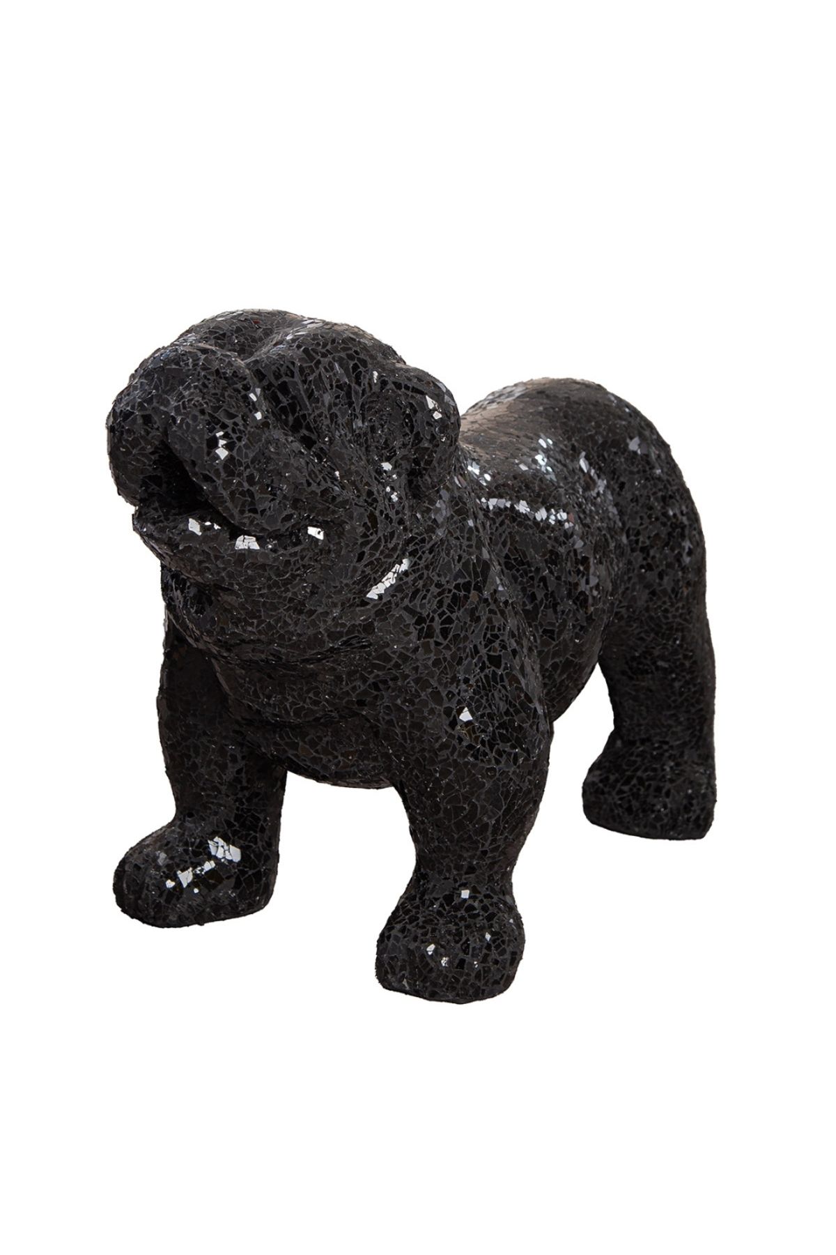 Gilde Gılde Figür Köpek Bulldog Kristal Cam Siyah L.30 Cm W.42 Cm H.42 Cm
