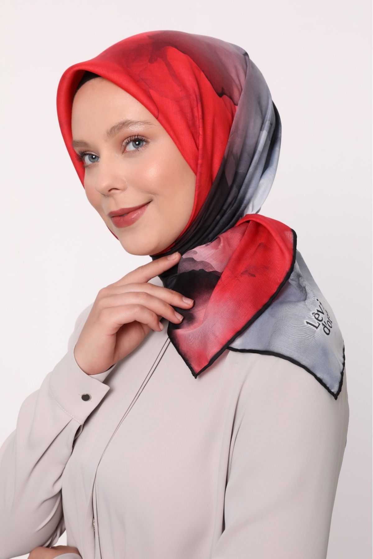 Levidor Bulut Desen Hafif Cotton Pamuk Eşarp