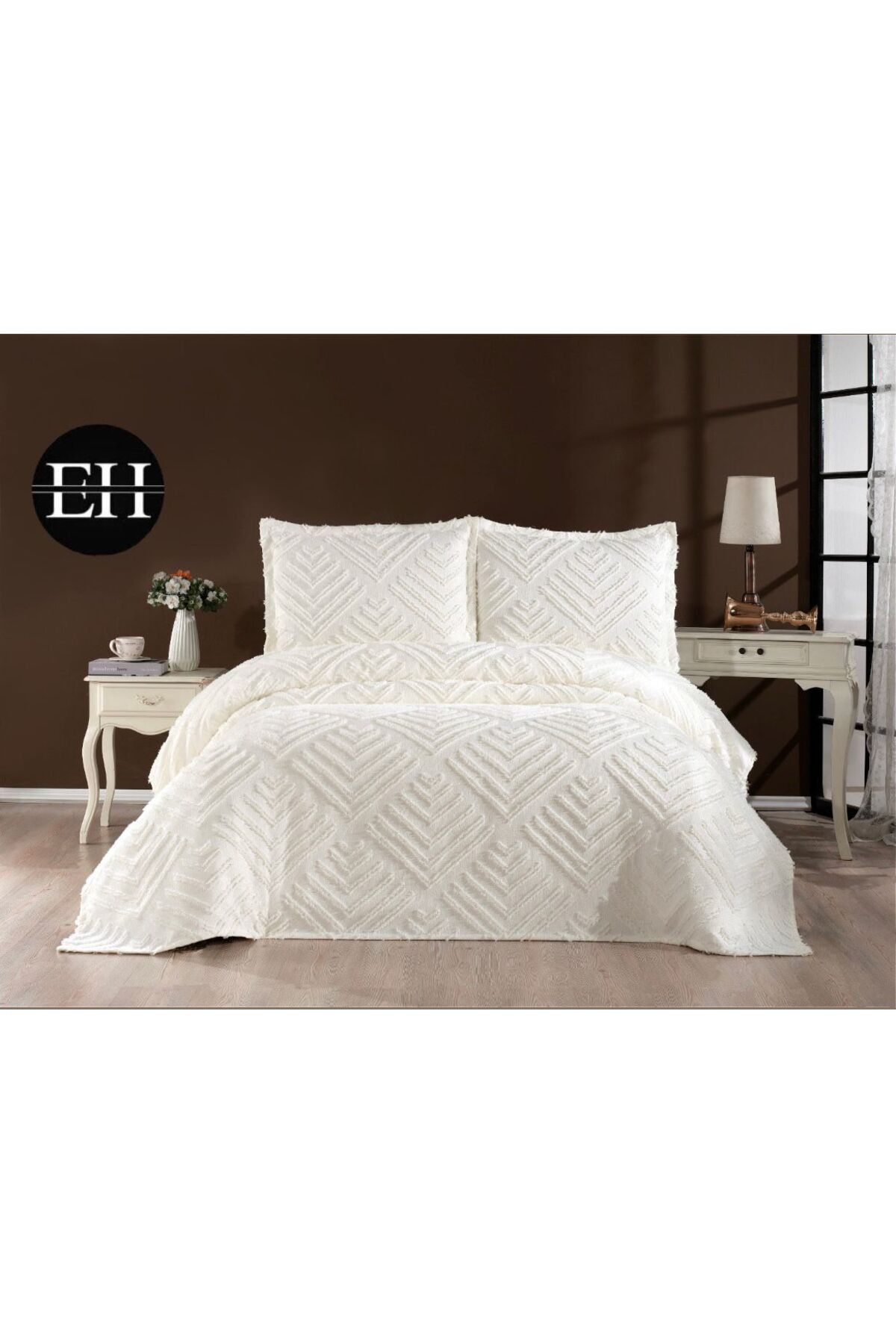 Elvira Home Collection Eh Çİft Kişilik 3 Parça İskandinav Yatak Örtüsü Seti-Yatak Örtüsü Takımı-Pike Takımı Günlük Çeyizlik