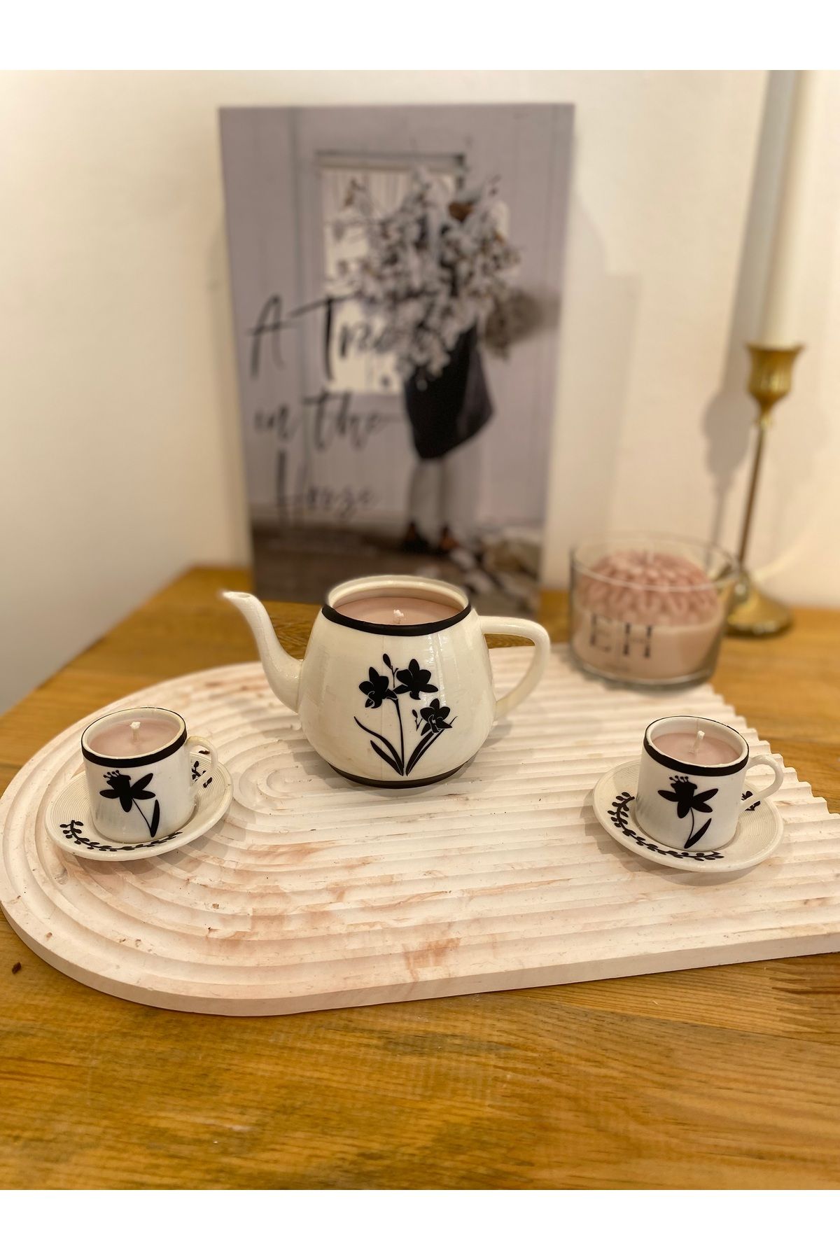 EFFU HOME COLLECTION Geleneksel soyawax çay mum seti