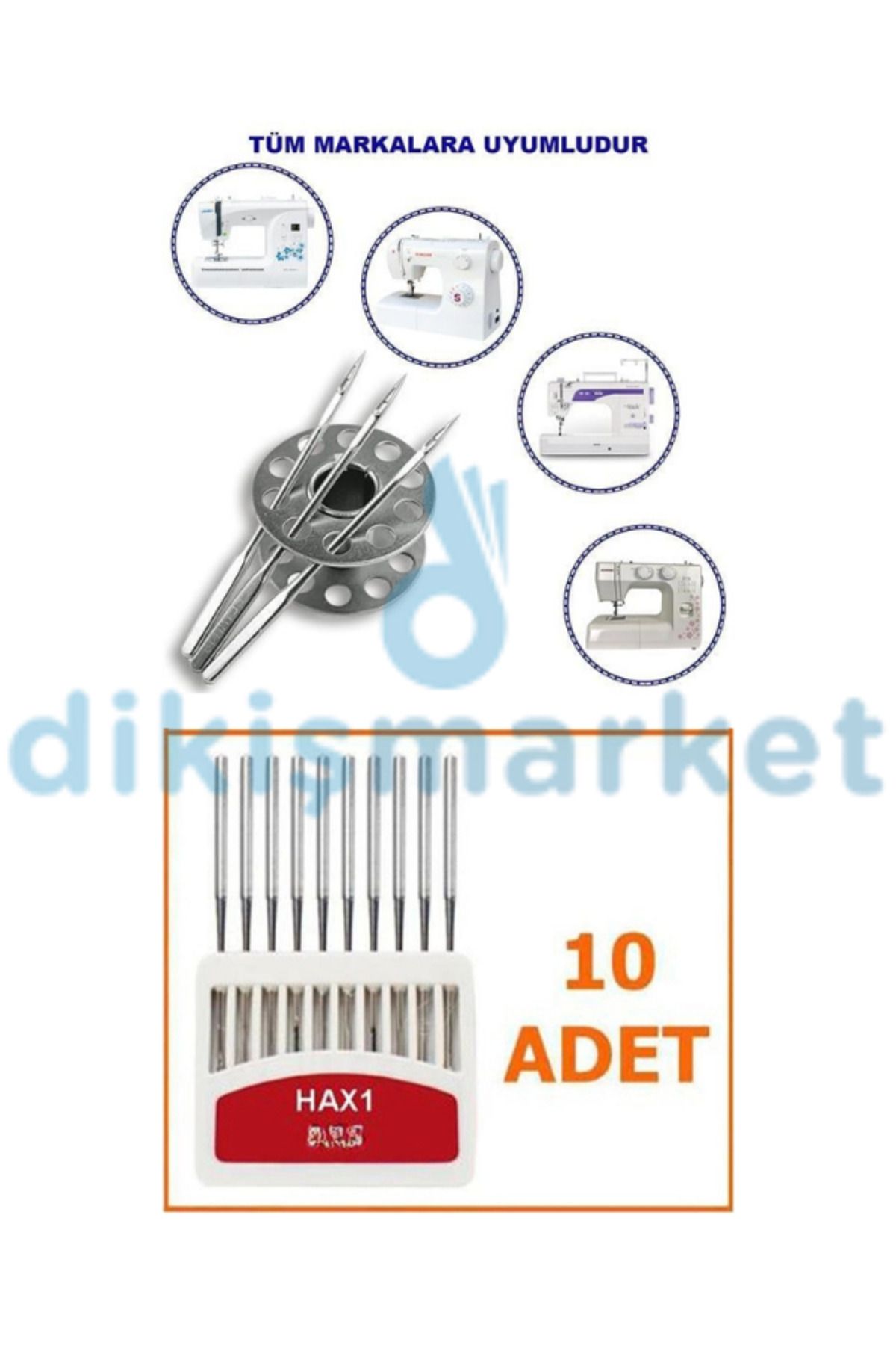 dm dikişmarket JANOME,SİNGER UYUMLU EV TİPİ DİKİŞ İĞNESİ 1 PAKET (10 ADET BULUNUR)