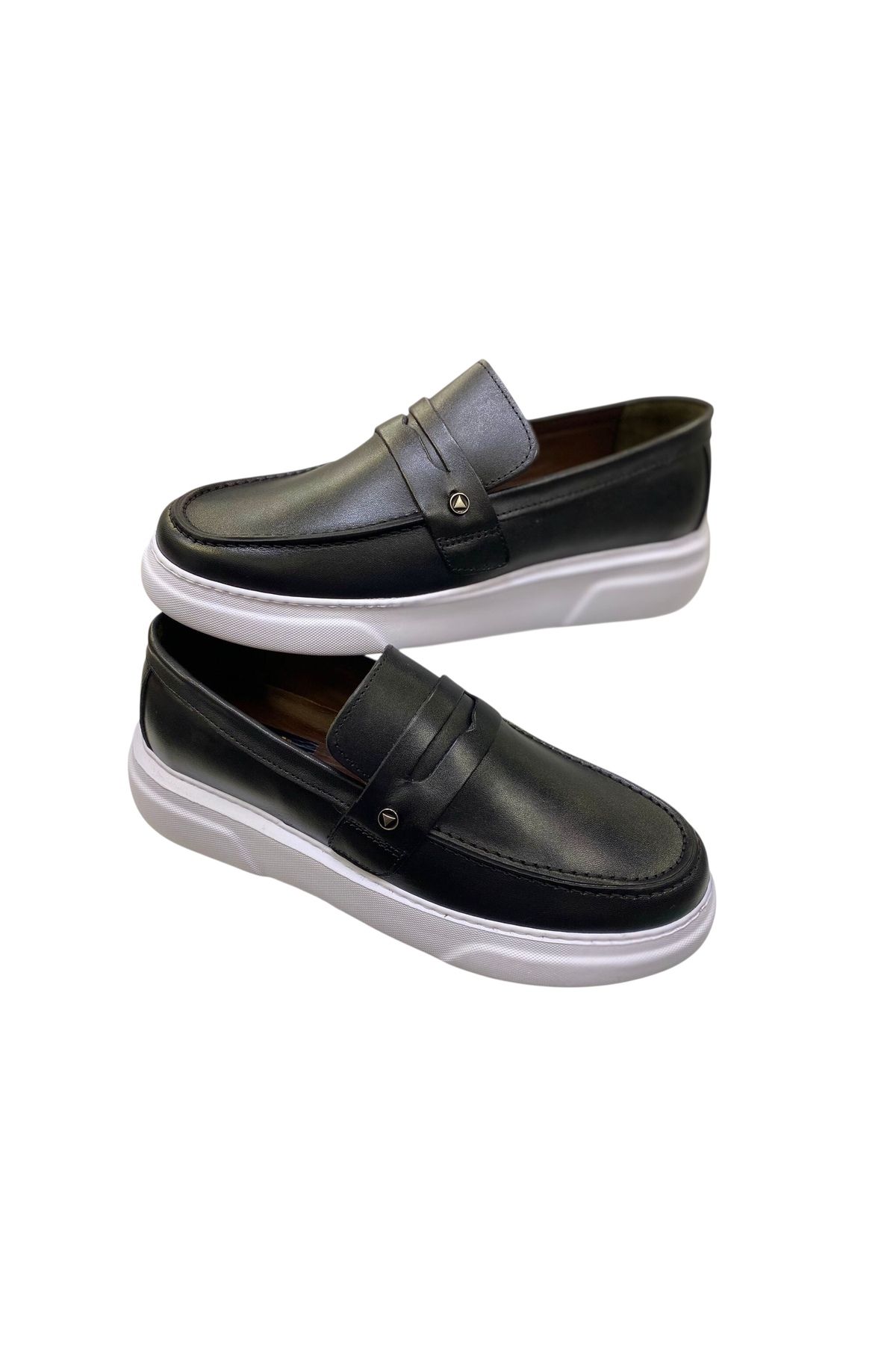 SULA ERKEK MAKOSEN SNEAKERS DERİ SİYAH İÇİ DERİ DİKİŞLİ POLİ TABAN