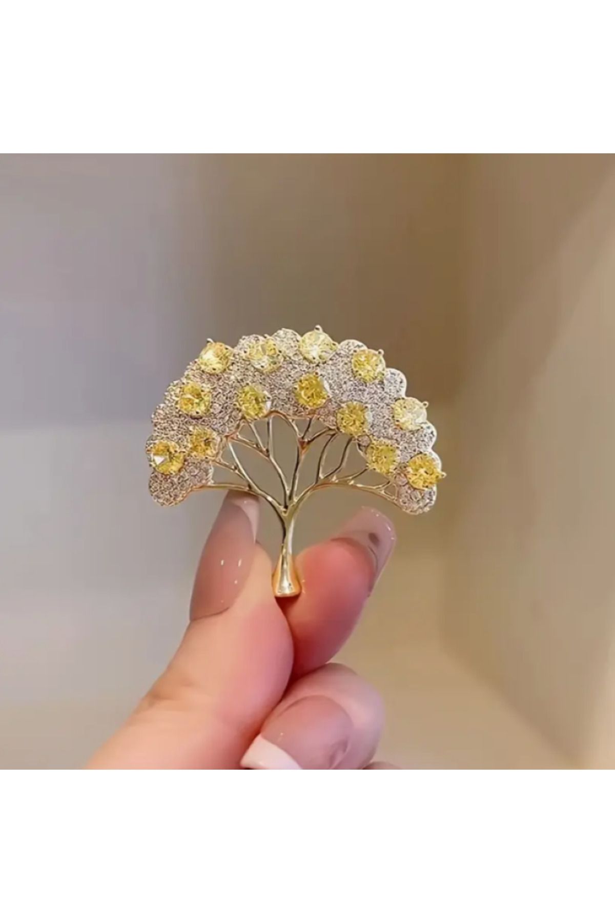 MAURA LIYUZA Zirkon Taşlı Dilek Ağacı Tasarım Broş