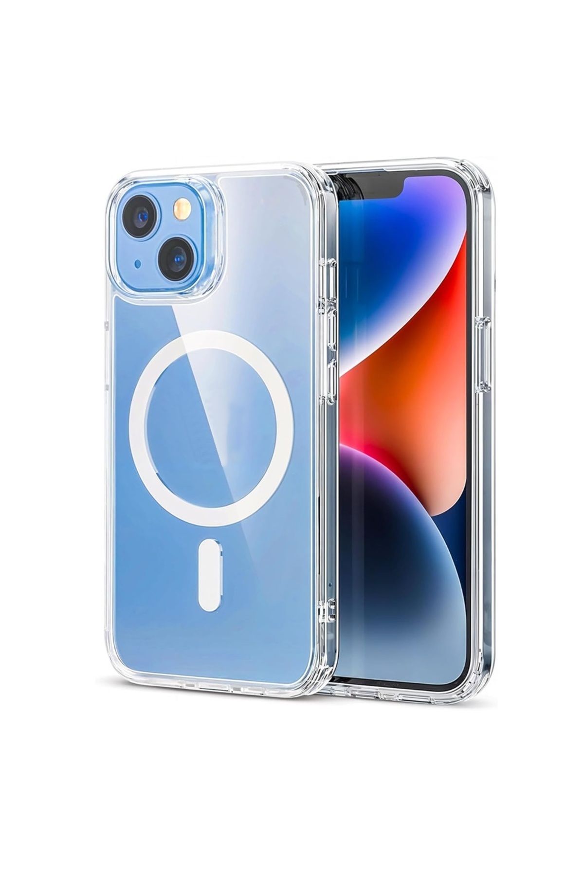 KılıfShop iPhone 14 uyumlu Kılıf Sert Mika Magsafe Kablosuz Şarj Özellikli Sararma Yapmaz