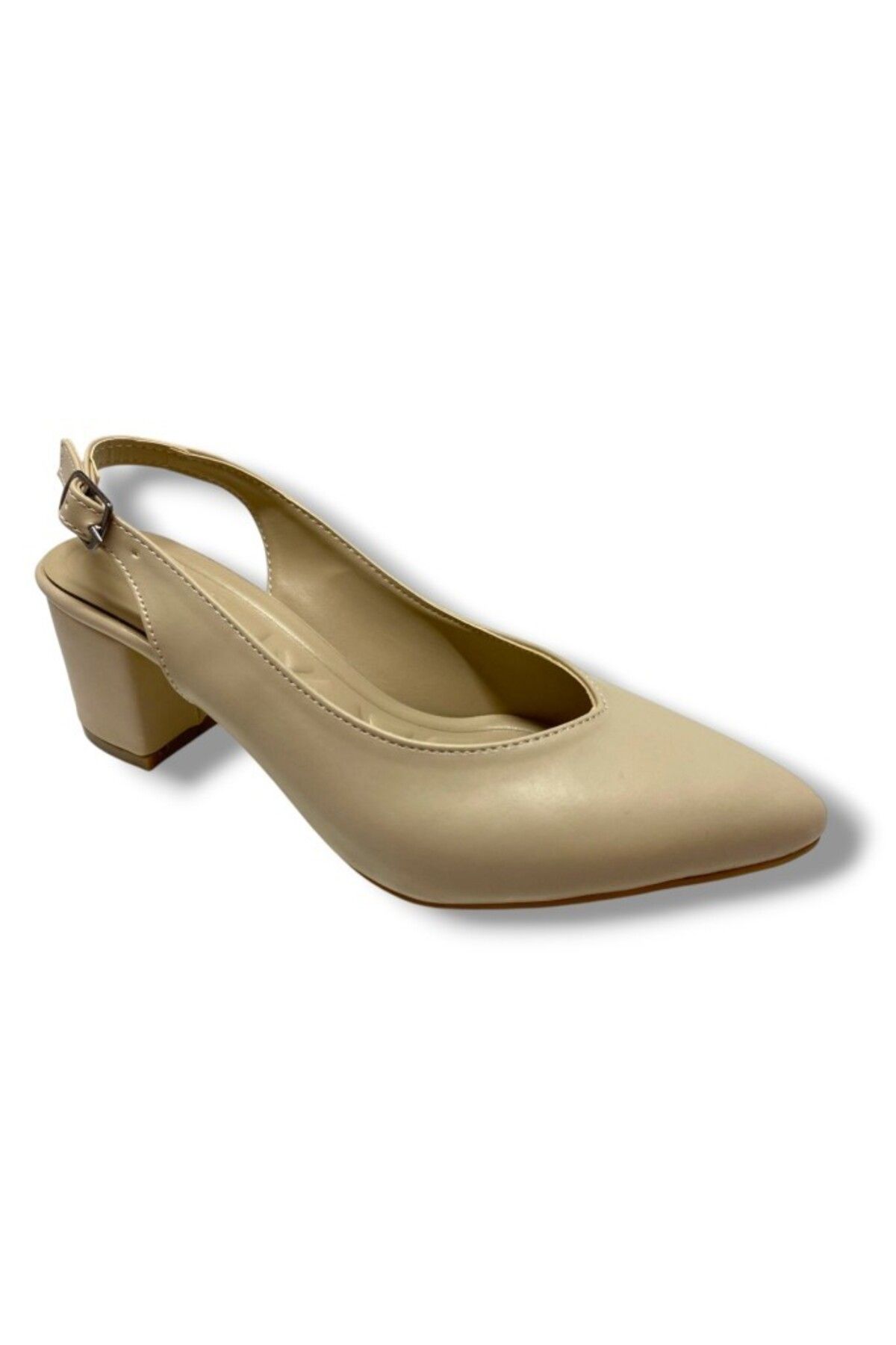 C shoes C-Shoes 111-25 Deri Sivri Burun Kalın Topuk Kadın Ayakkabı