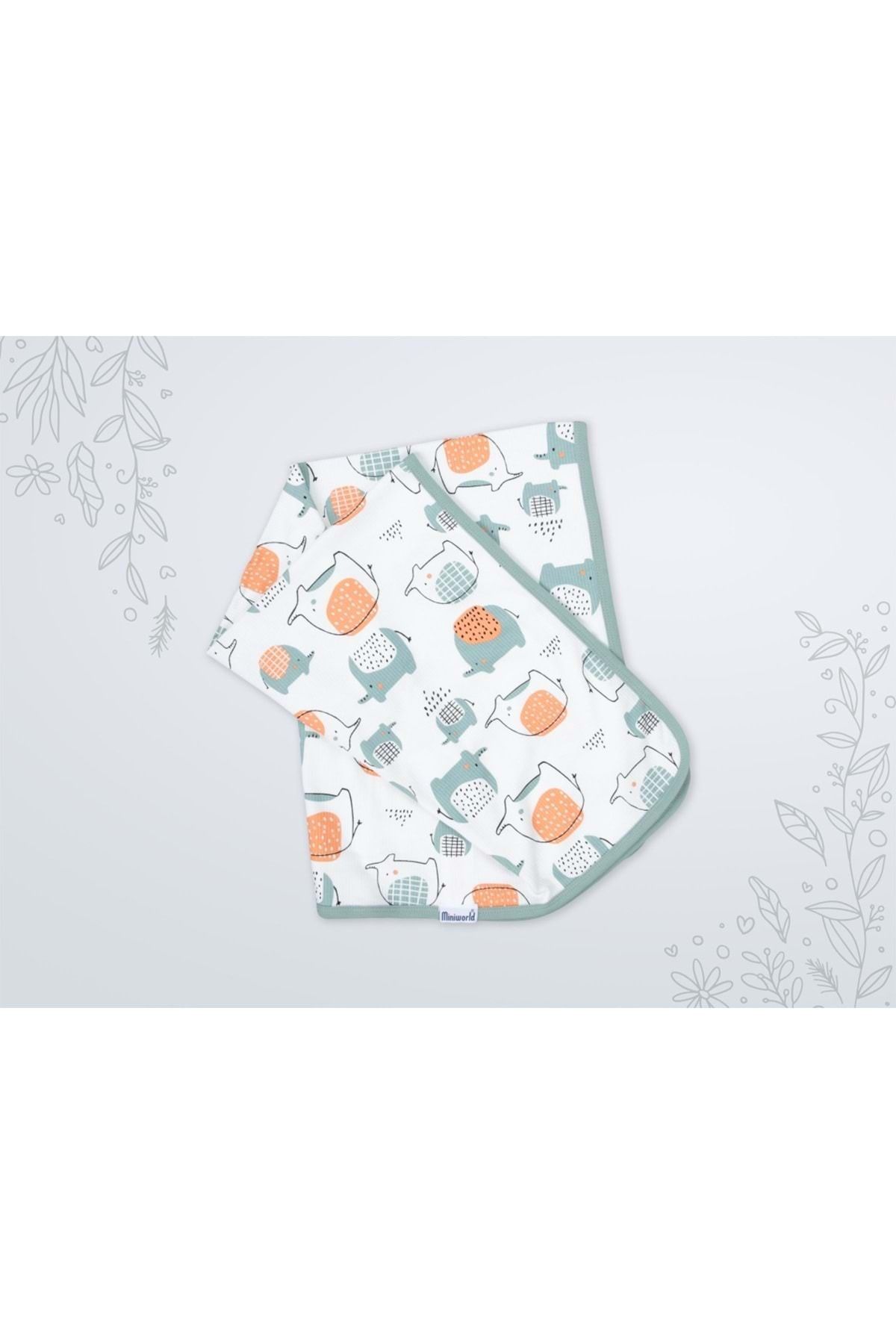 Miniworld Cute Elephants Desenli Penye Battaniye-18651136 - YEŞİL