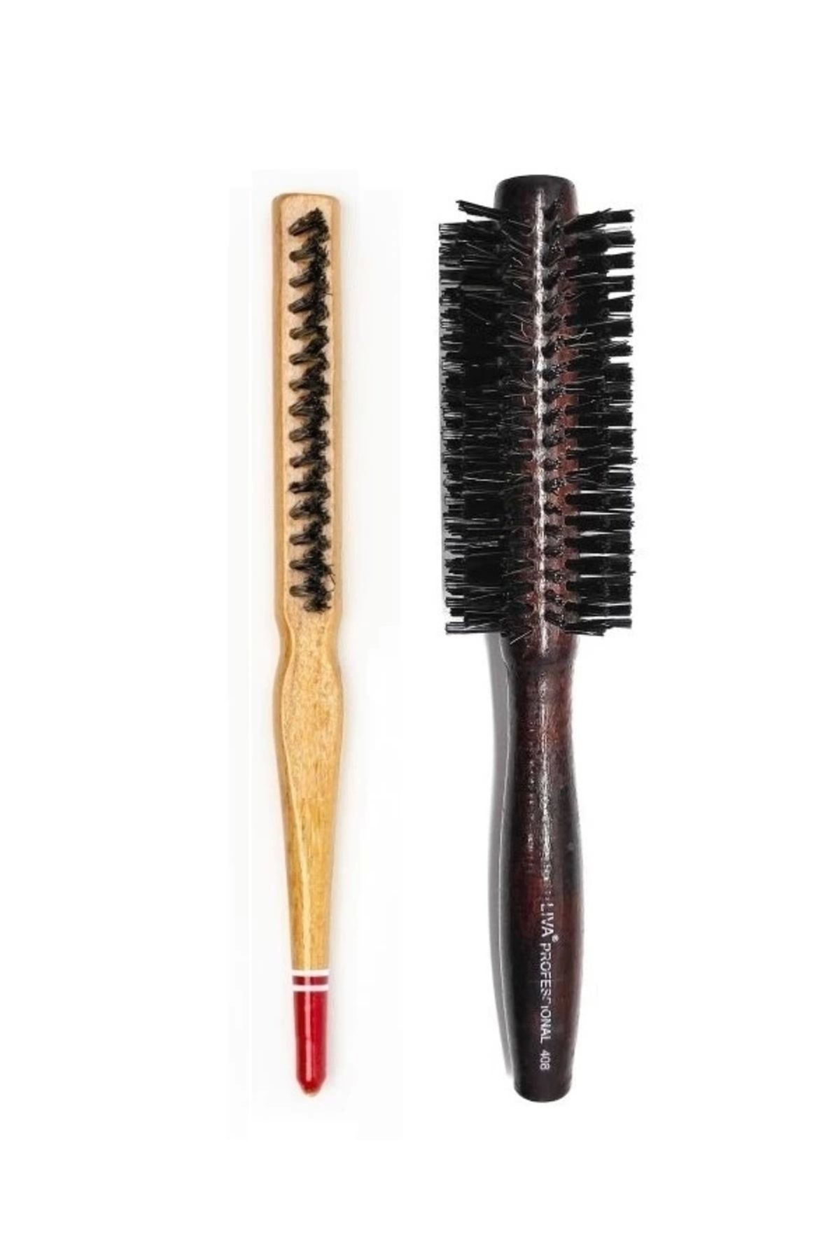 ShopNova Liva 408& 690 Profesyonel Yanmaz Set Topuz Saç Fırçası-2'li