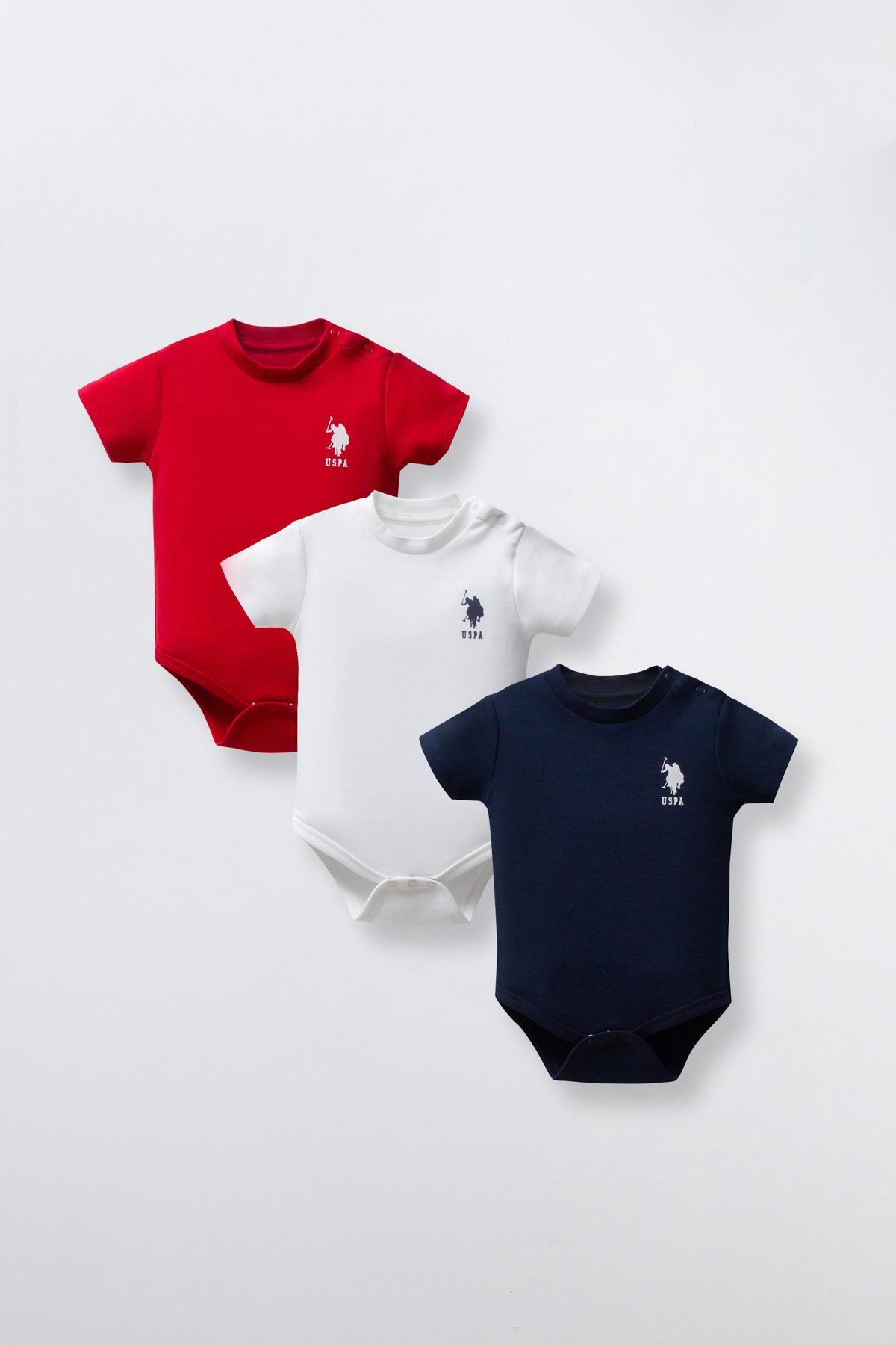 U.S. Polo Assn. U.S POLO ASSN ERKEK BEBEK 3LÜ BODY SET, %100 Pamuk / %100 Cotton