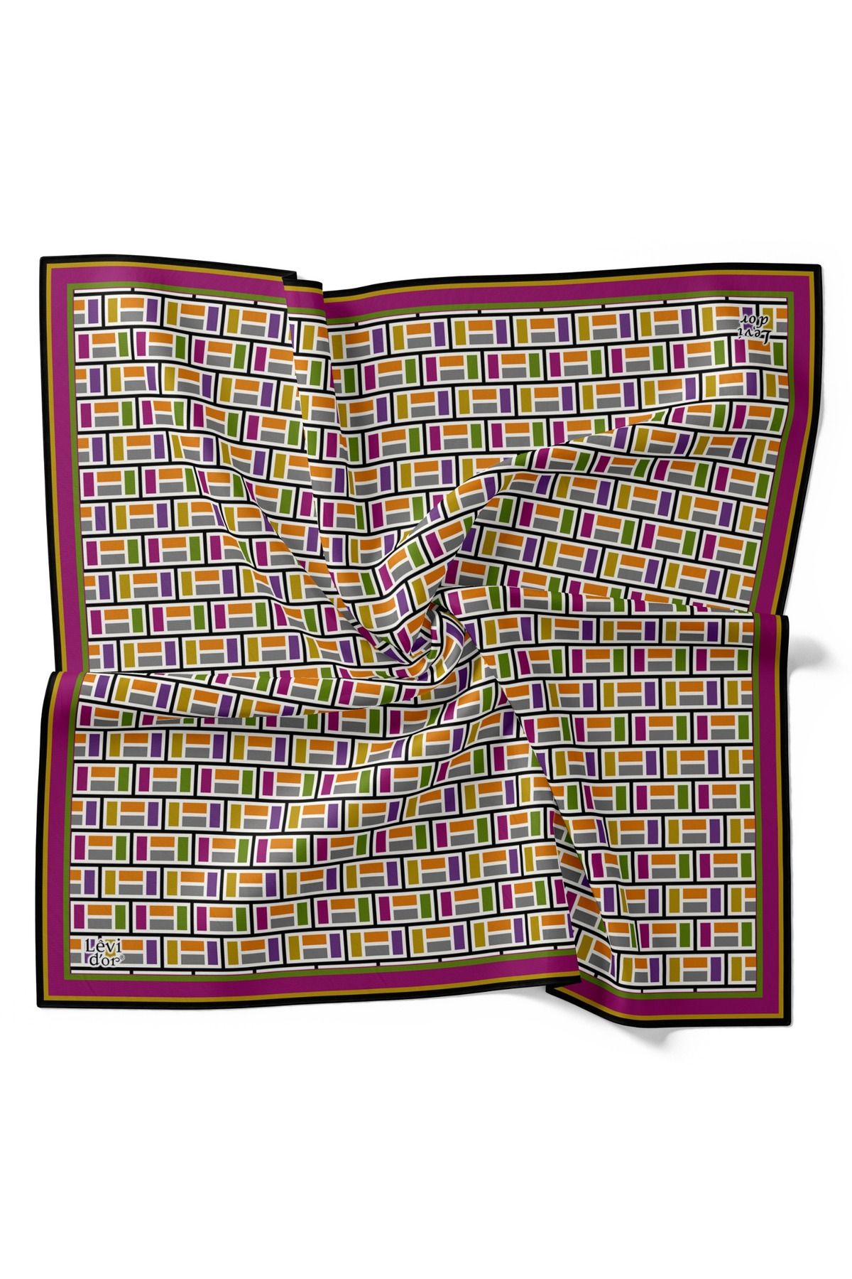 Levidor Geometrik Desen Hafif Cotton Pamuk Eşarp