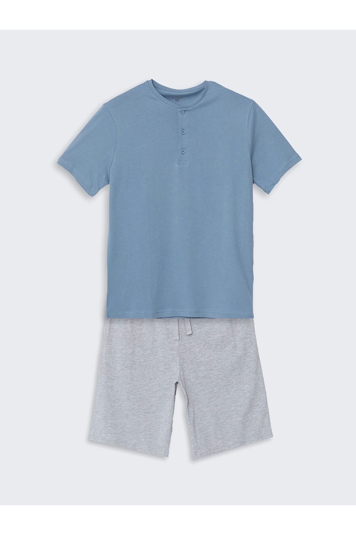 LC Waikiki-Σετ πιτζάμες μπλε Standard Fit με ανδρικό σορτς 5