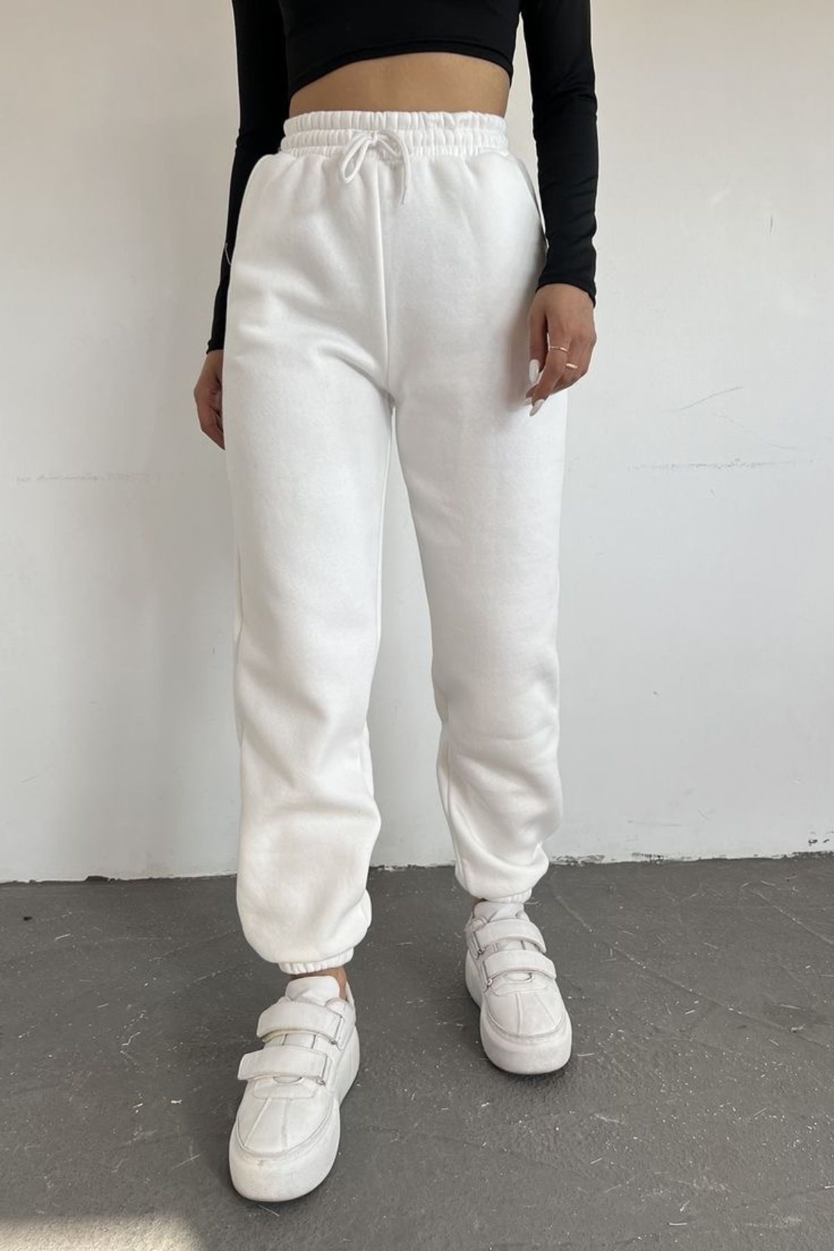 UYN SPORT Beyaz Eşofman Altı Pamuk Polyester
