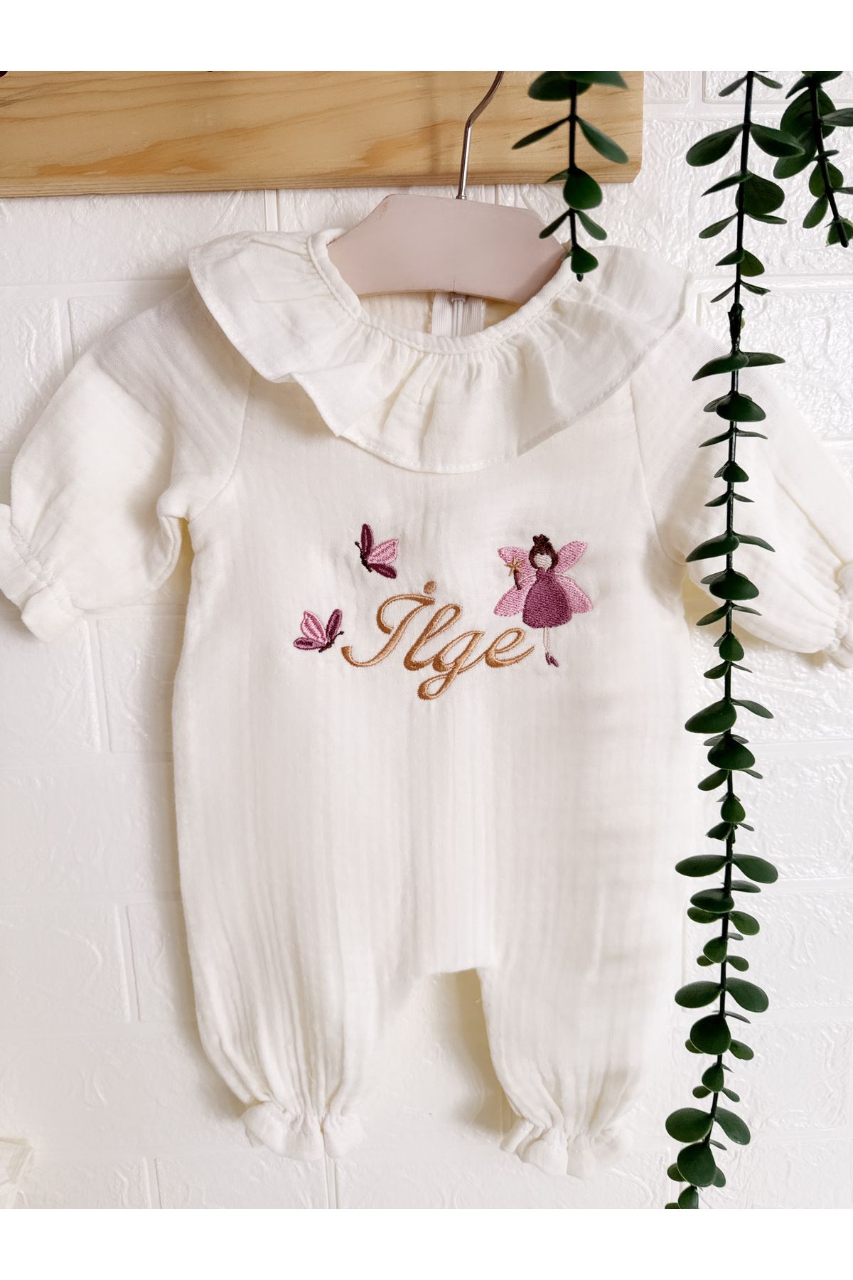 Ela baby Müslin bonet şapkalı tulum