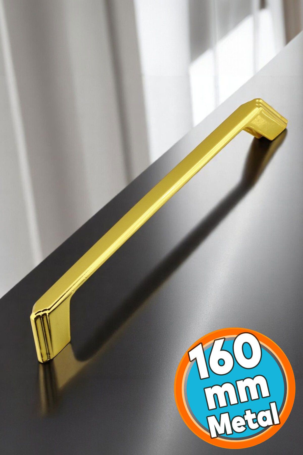 NZB Mobilya Çekmece Mutfak Dolabı Dolap Kulpları Kulbu Kulpu Gold Altın Metal Kulp 160 mm -16 cm