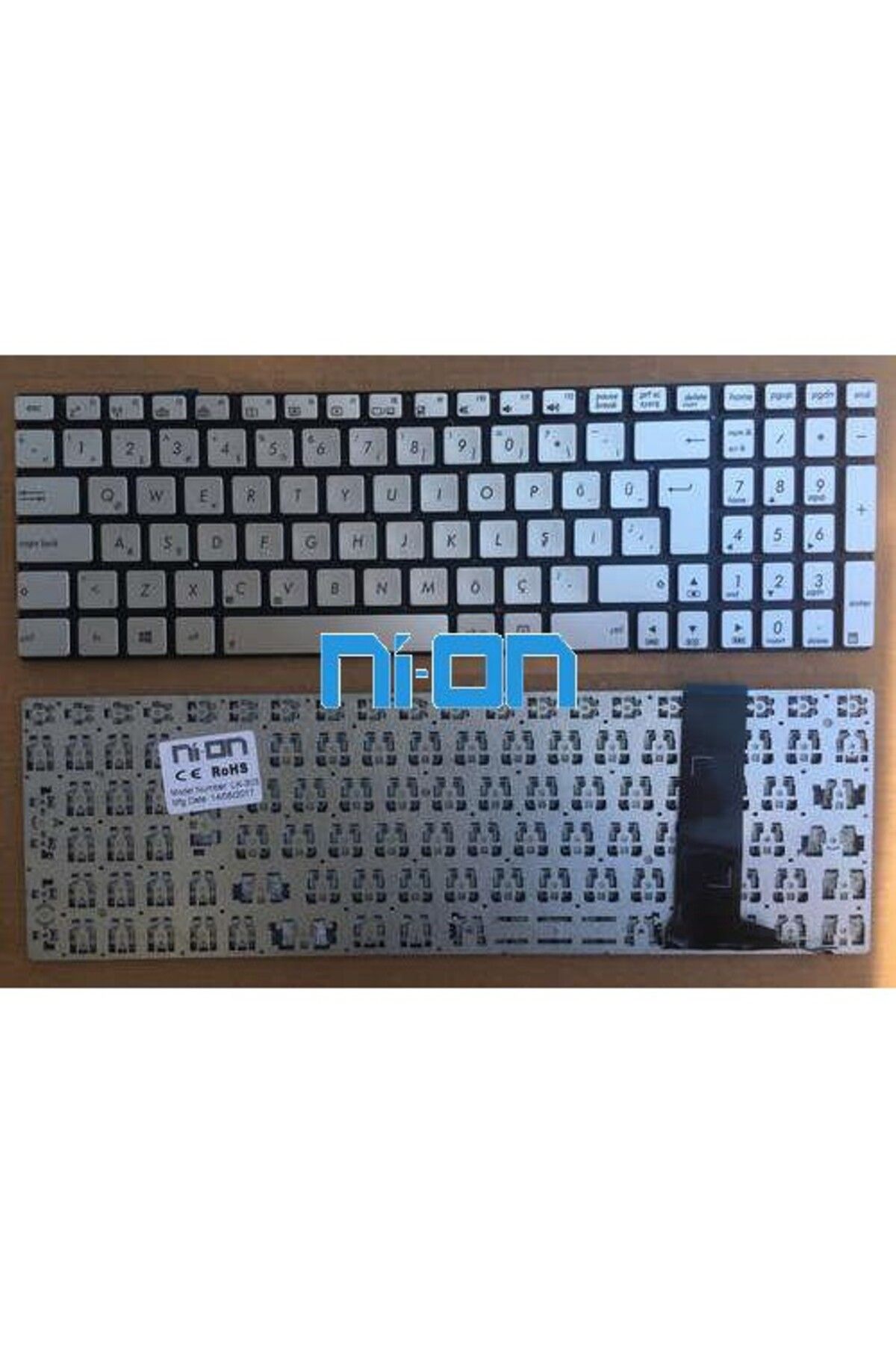 NION Asus R552JV , N750JK uyumlu Notebook Klavye (Gümüş TR)