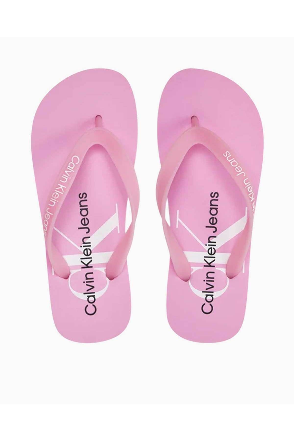 دمپایی صورتی زنانه لغزنده اورجینال Calvin Klein
