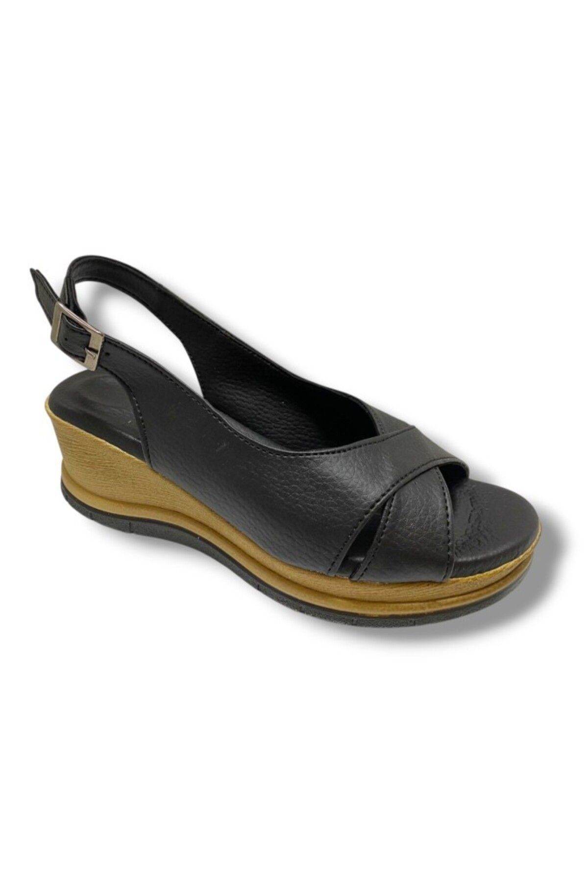 C shoes C-Shoes KA06-25 Deri Anatomik Dolgu Topuk Kadın Sandalet
